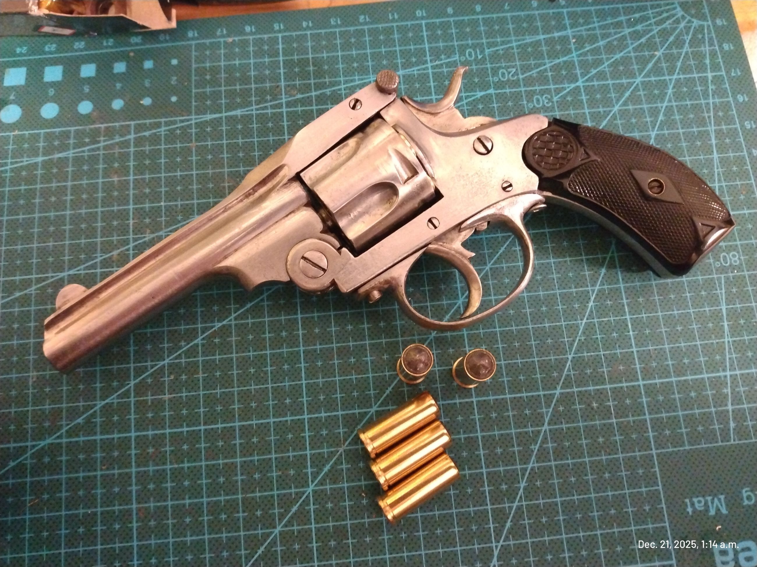Belgian mini "Smith & Wesson" Open top clone  pocket Antique Revolver .32HR cal. $2500 - 2 - 1766303342871_IMG_20251221_011436229