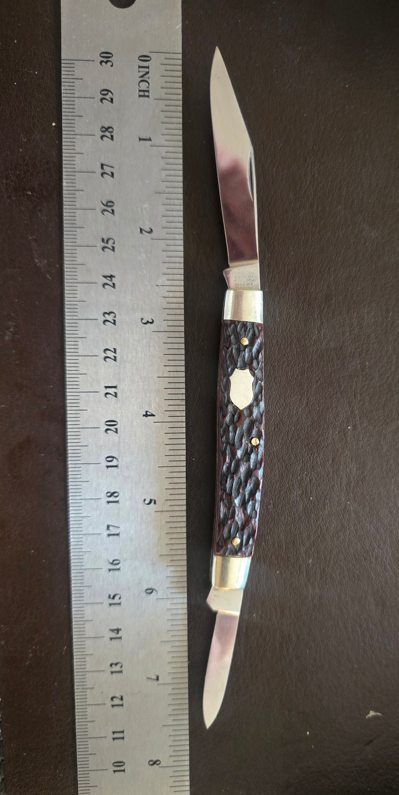 Photo of Vintage Solingen Cutlery B. Svoboda 2 Blade Pocket Knife Germany Jigged Bone 