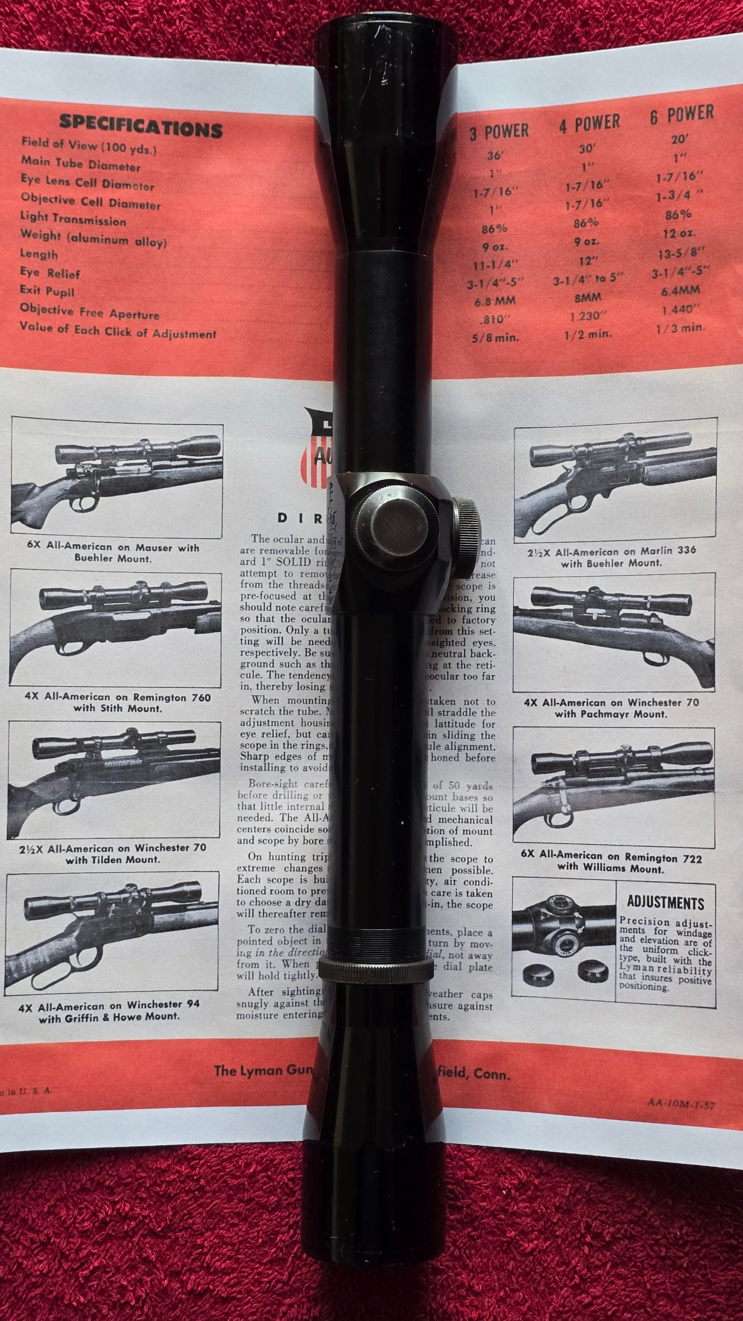 Photo of LYMAN ALL-AMERICAN 4X32mm VINTAGE RIFLE SCOPE