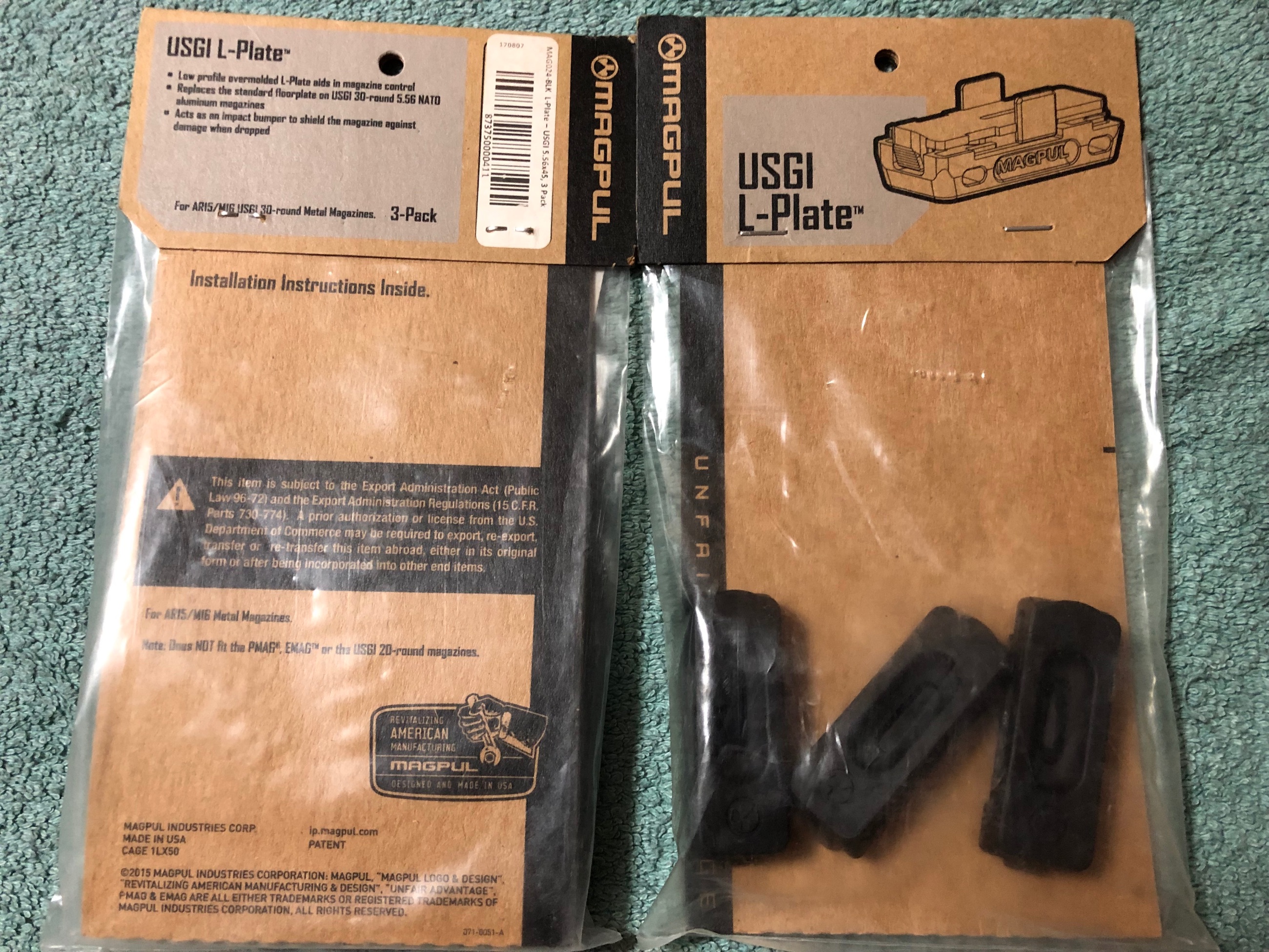 Photo of [BNIB]  Magpul USGI L-Plate for AR Magazine; 3x Pack
