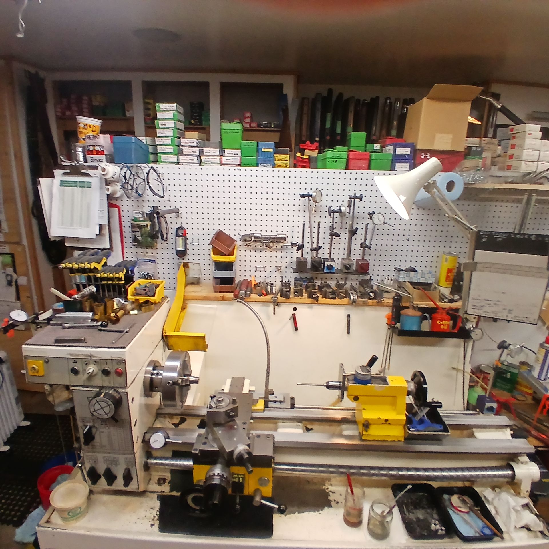 Photo of GUN SHOP EQUIPMENT FOR SALE, LATHE, 2 MILLS, BLASTING CABINENT, DRILL PRESS, BUFFER, BANDSAW, WORK BENCH, ETC