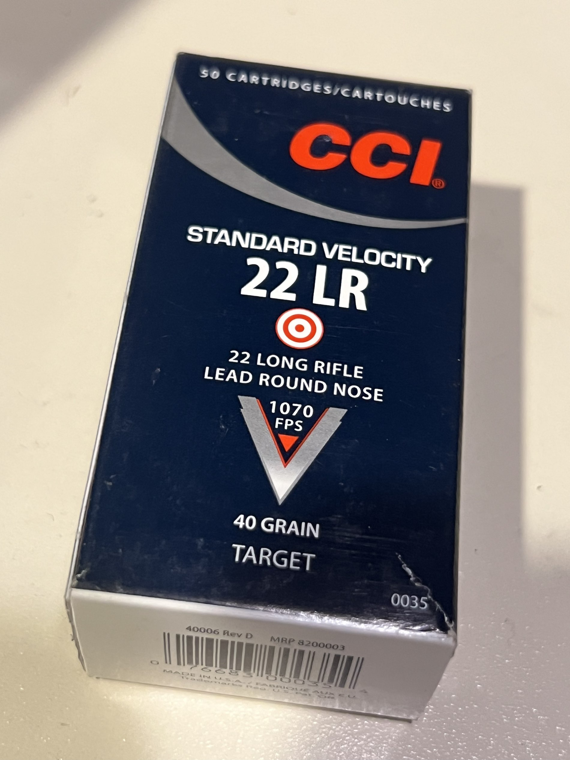 Photo of CCI .22lr 1070 fps
