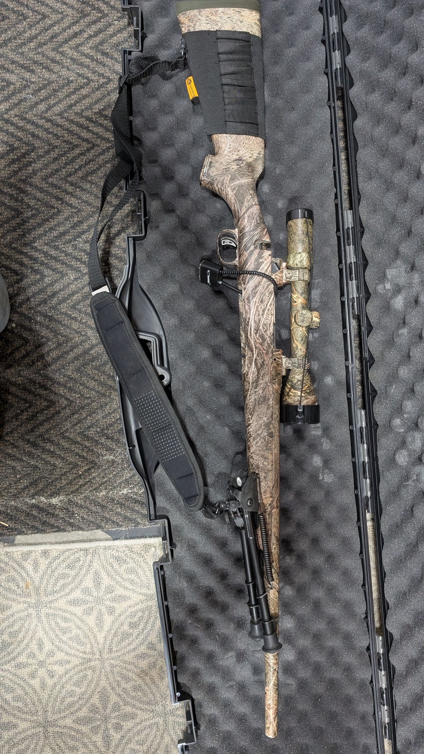 Photo of Camo Savage Model 10 30-06 with Scope, Tripod and Shoulder Strap