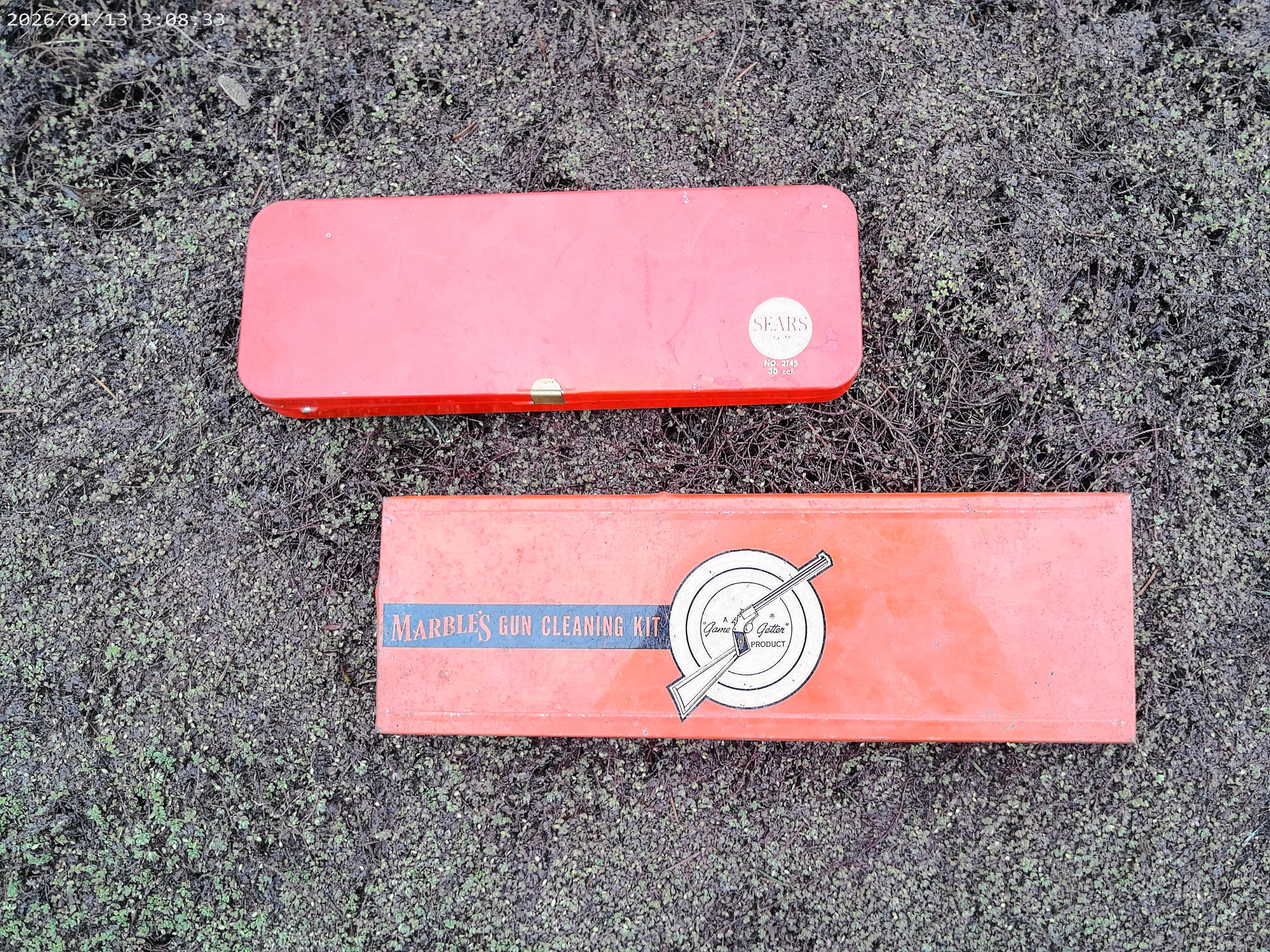 Photo of Two Vintage Metal Gun Cleaning Kits-- Sears and Marbles