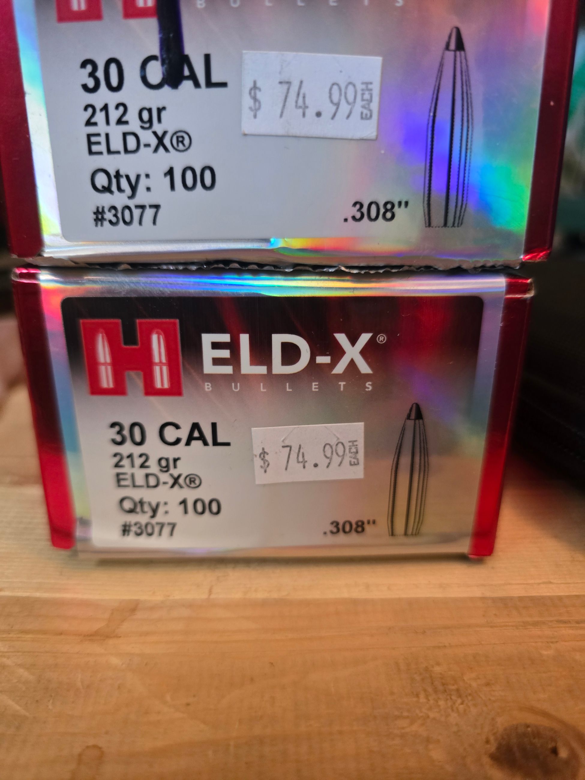 Photo of Hornady 212gr Eld-x bullets 30cal