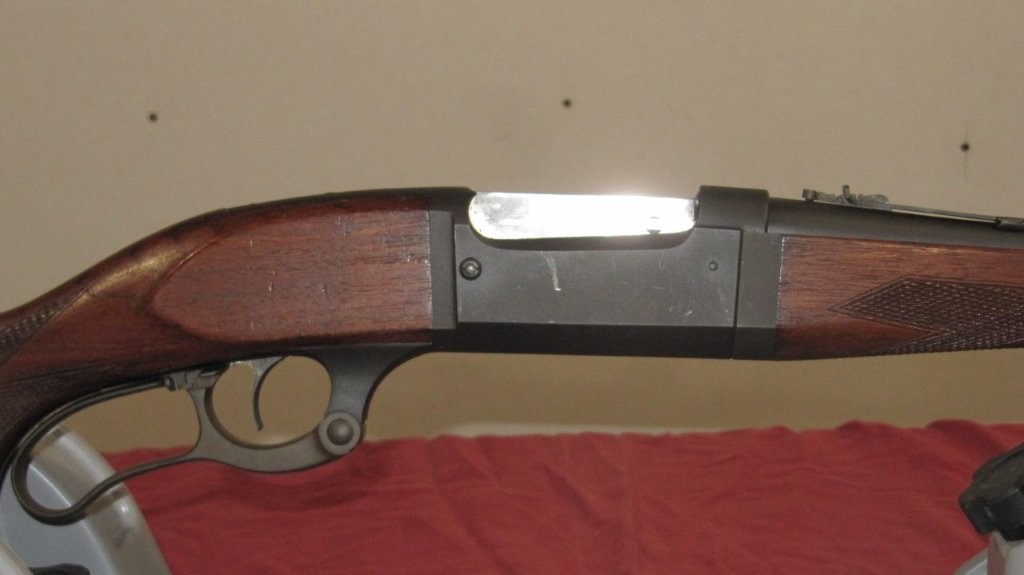 Photo of Savage Model 1899 300 Made 1922 Take down Rifle has brass rotary and shell counter