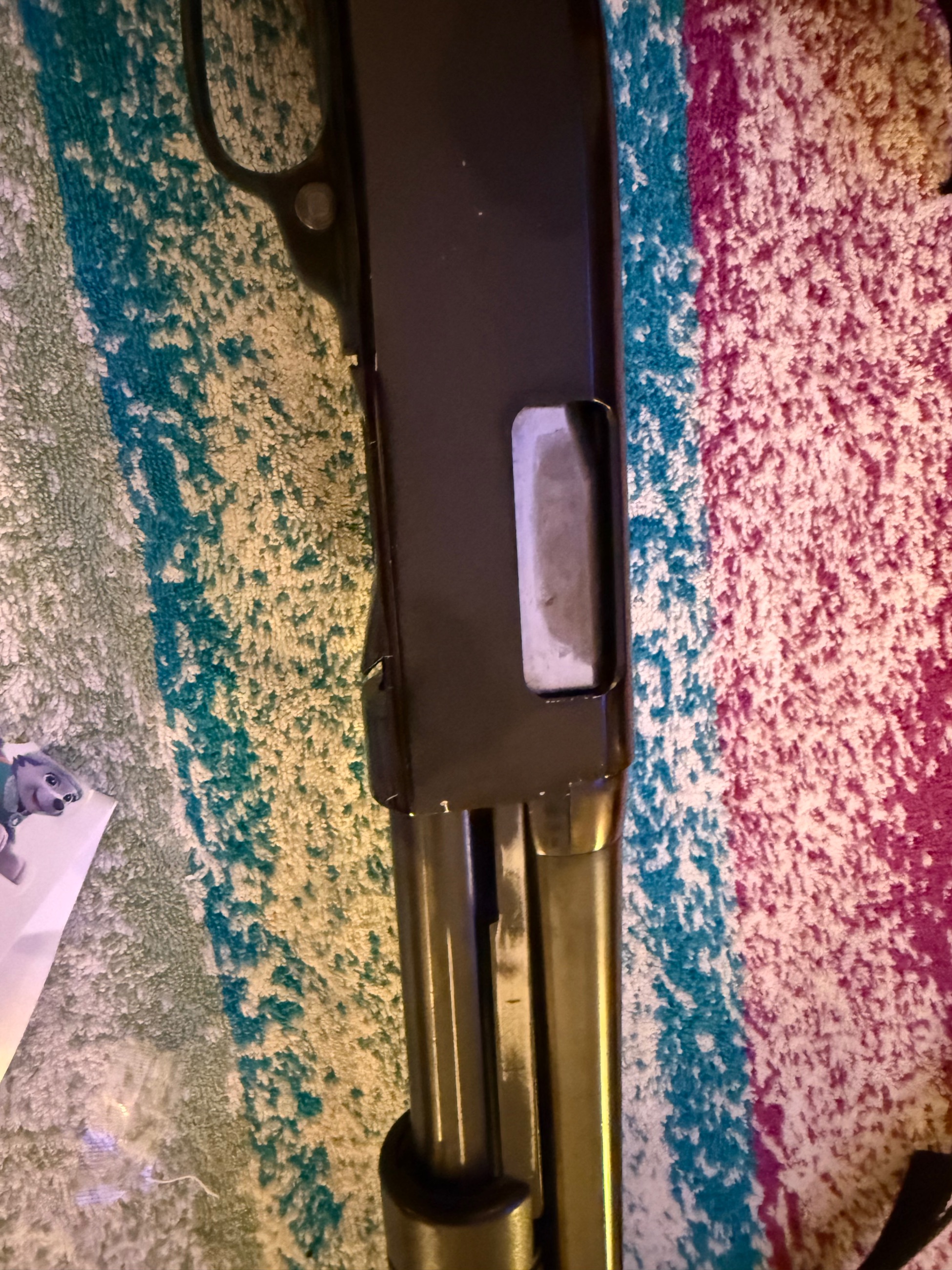 Photo of Winchester defender with fold up stock and tactical flashlight