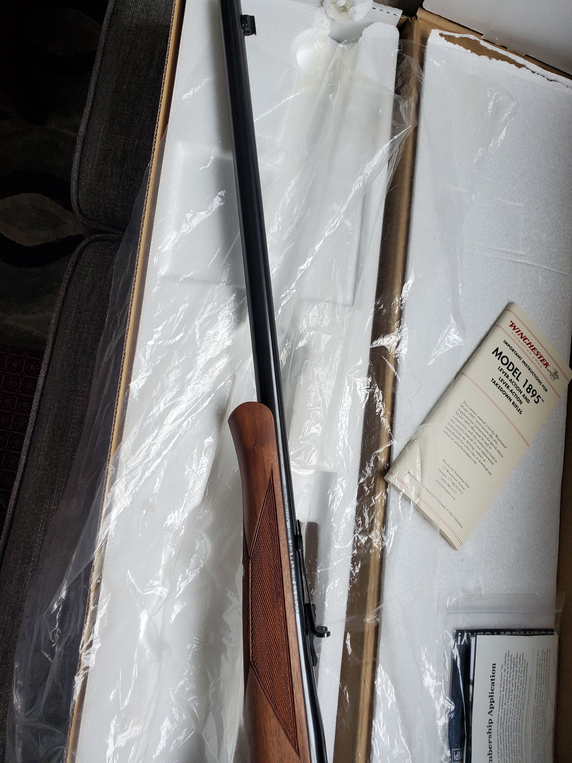 Photo of Winchester 1895 lever action in .405win unfired BNIB 