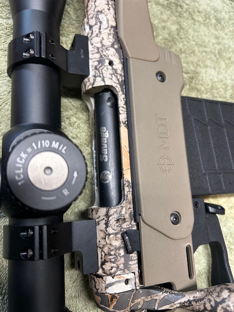 Photo of Savage Model 10, tactical, "with scope and MDT", 243 win, as new, I will ship 