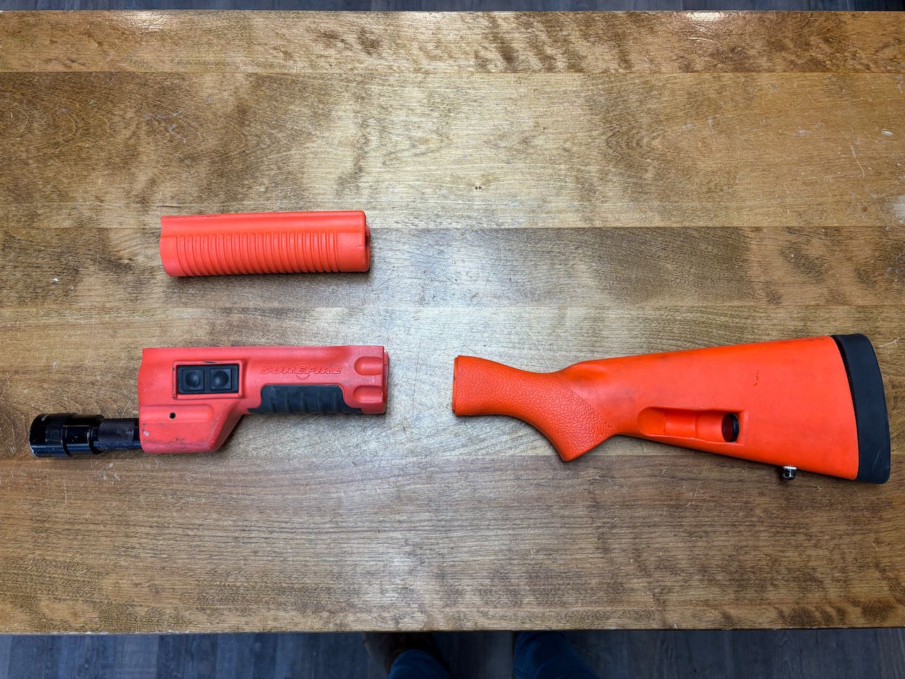 Photo of Speed Field Less Lethal Stocks and Surefire 318-LMG Forend Light - Remington 870