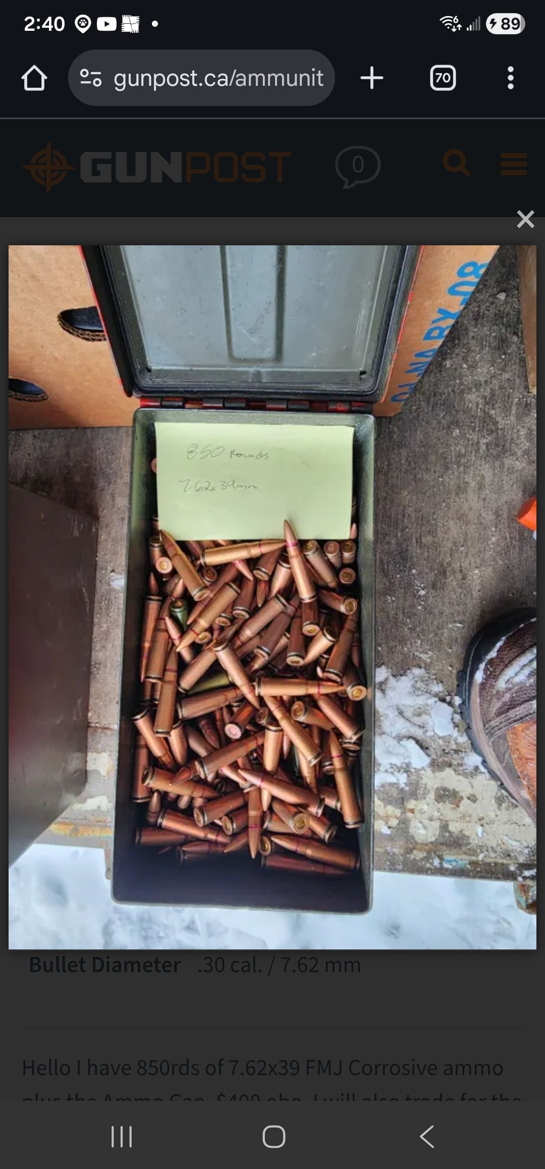 Photo of 7.62x39 Bulk Ammo