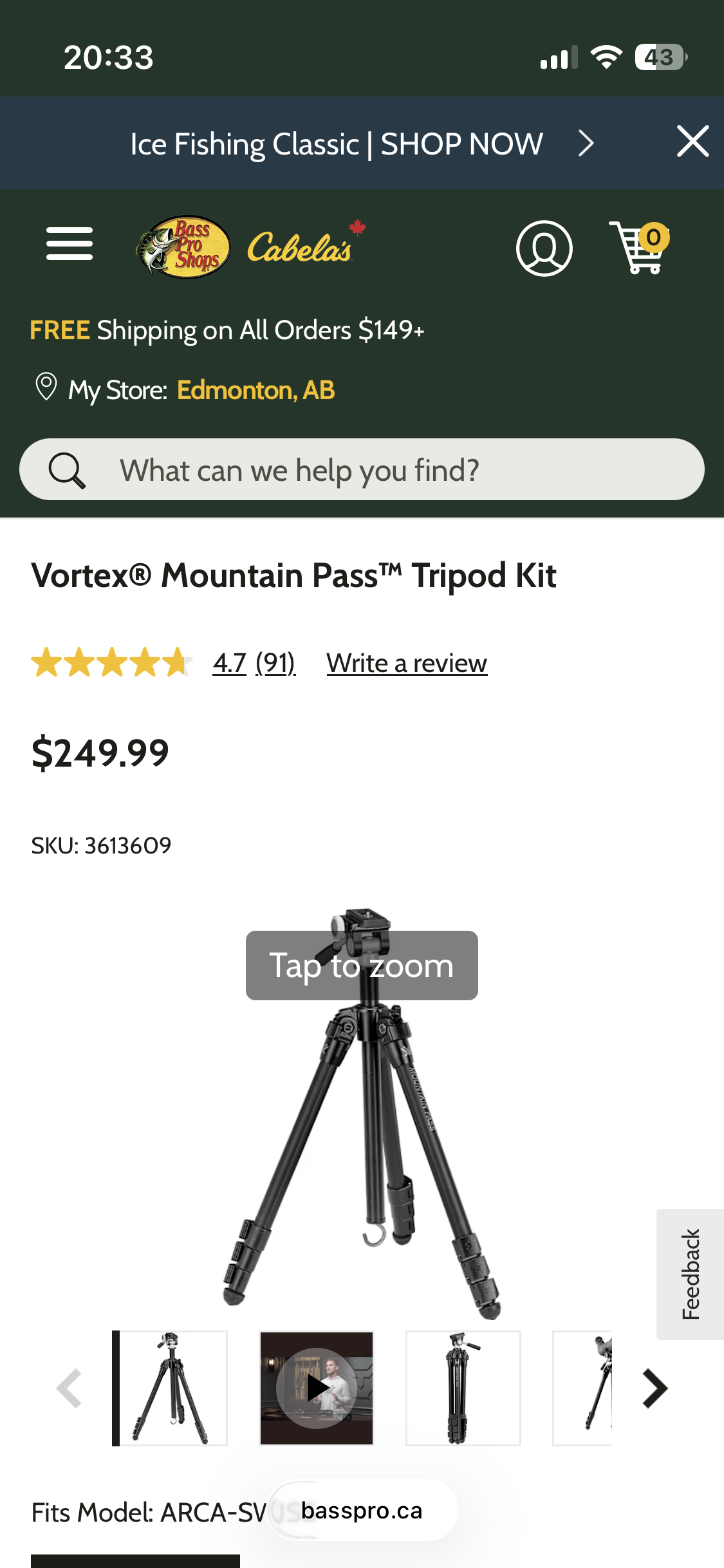 Photo of Vortex Diamondback 20-60x85 spotting scope, tripod and car window mount 