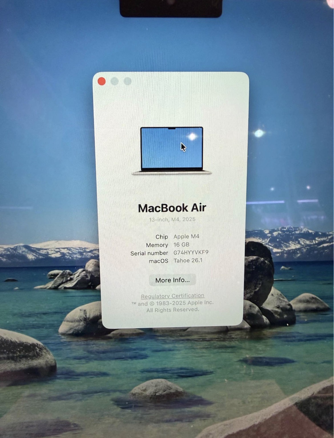 Photo of Apple Macbook Air 13inch M4 Chip 16GB/256GB - Open Box