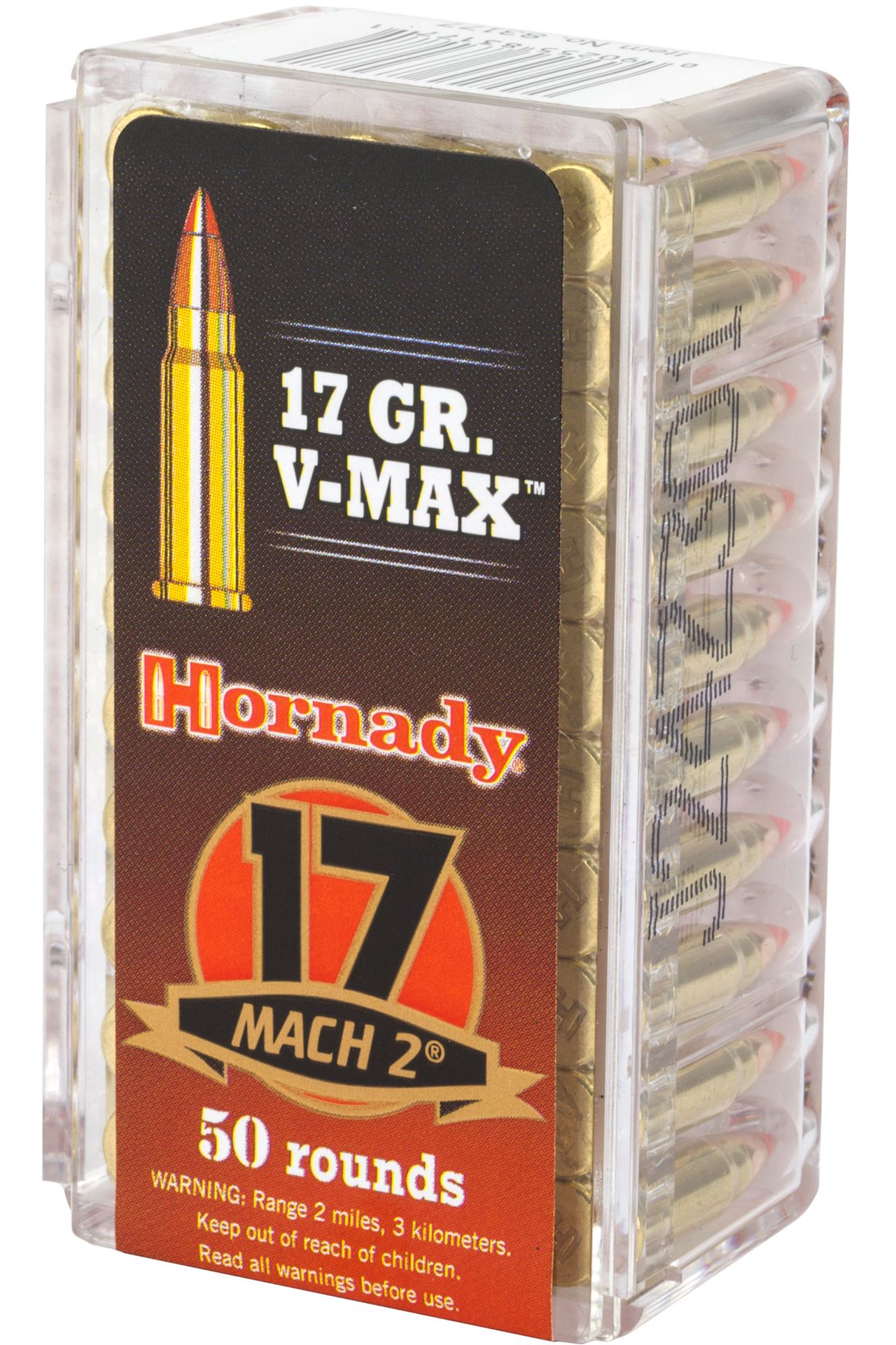 Photo of Hornady Varmint Express 17 Hornady Mach 2 17 Grain V-Max Rimfire Ammo - 50 Rounds -