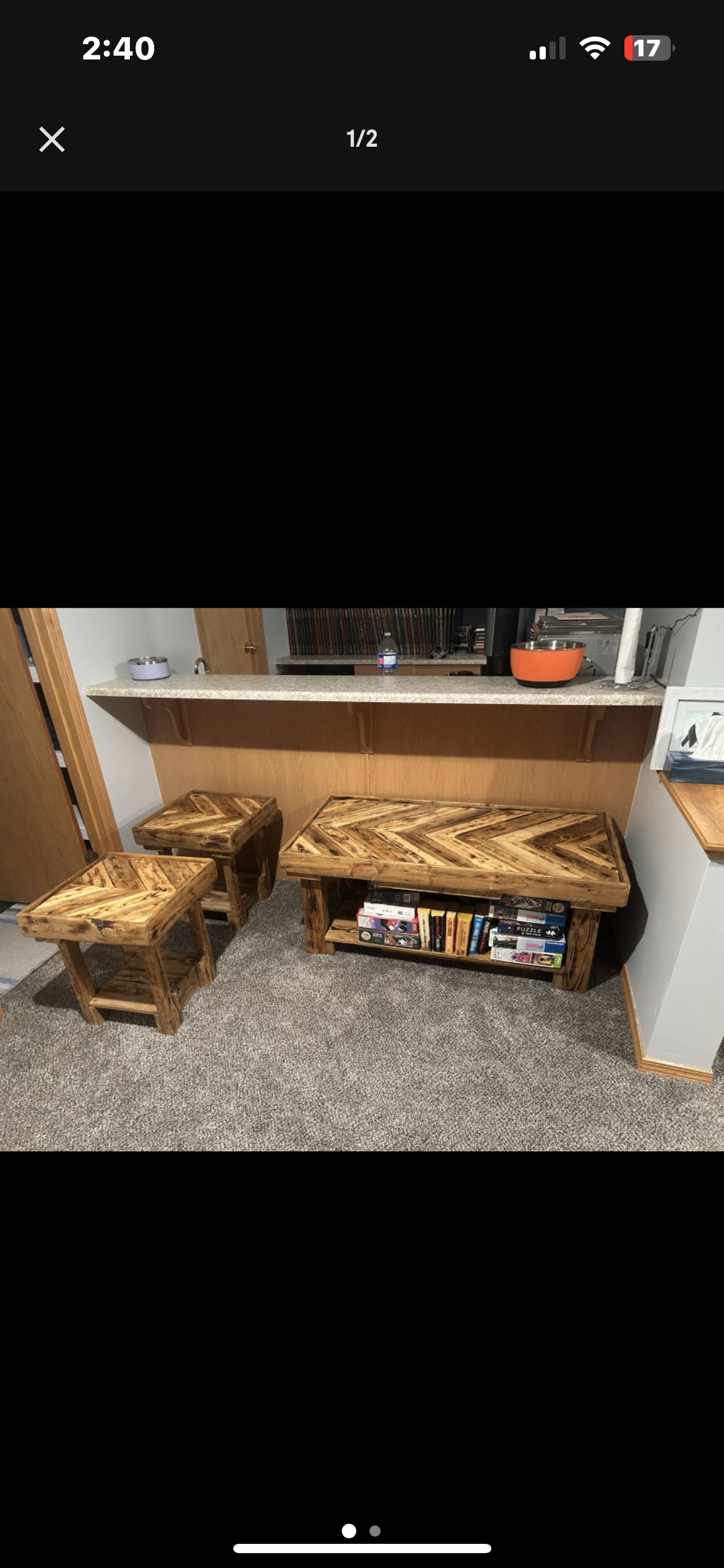 Photo of Matching Coffee and End Tables plus Ladder Shelf