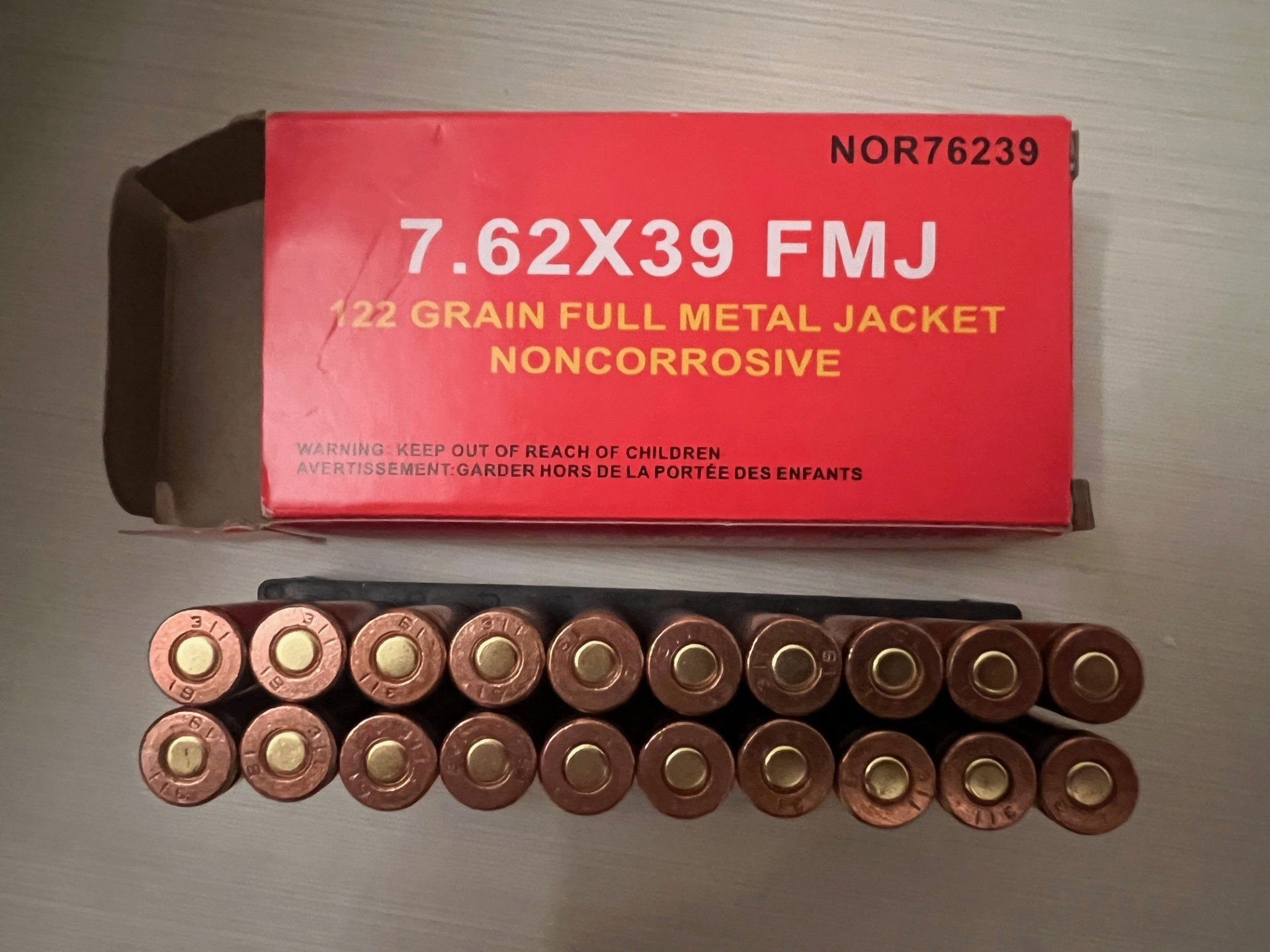Photo of Norinco 7.62x39 Noncorrosive Ammo Rifle Round (10 boxes) Ammunition 