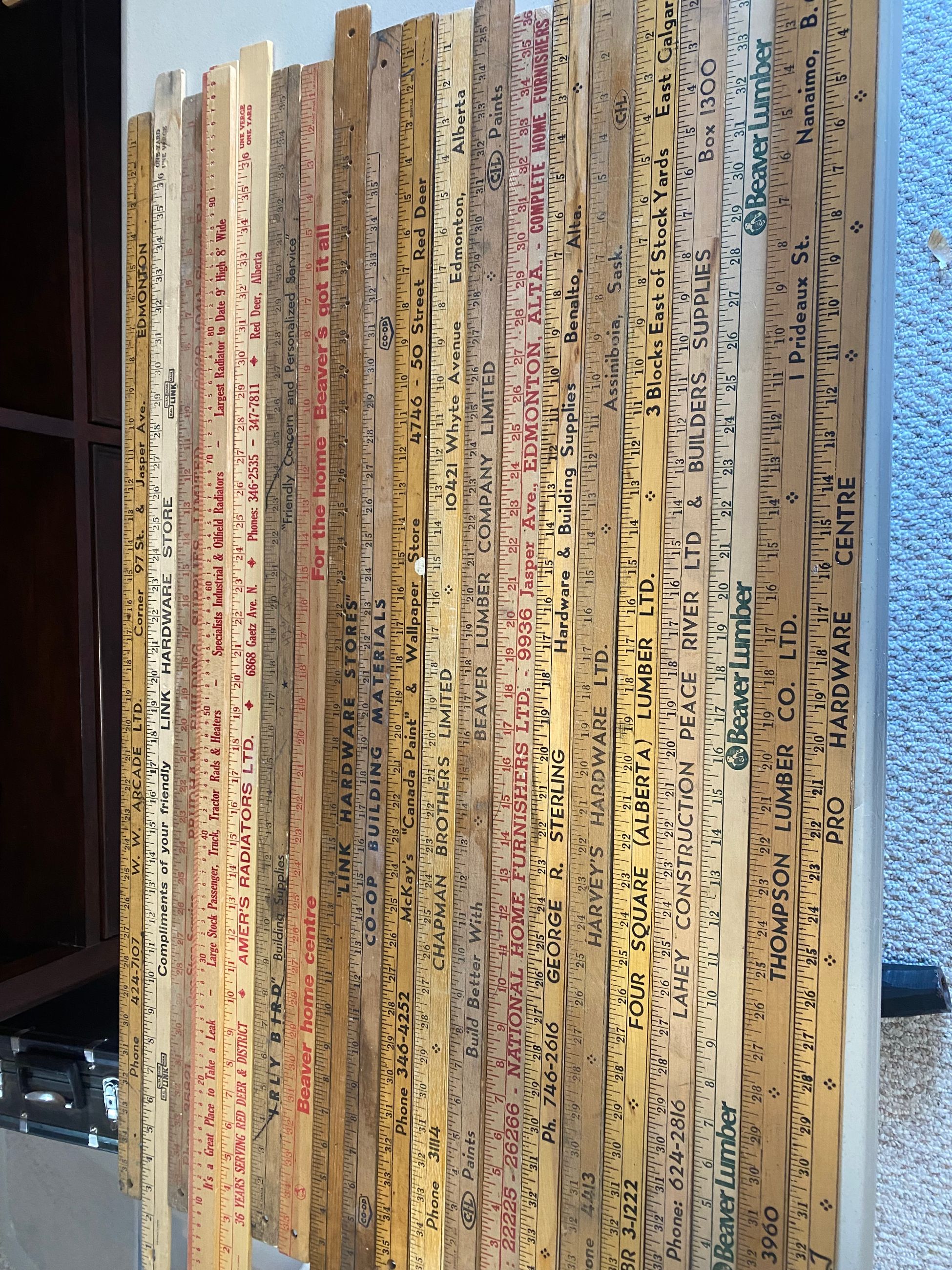 Photo of Antique yard stick collection