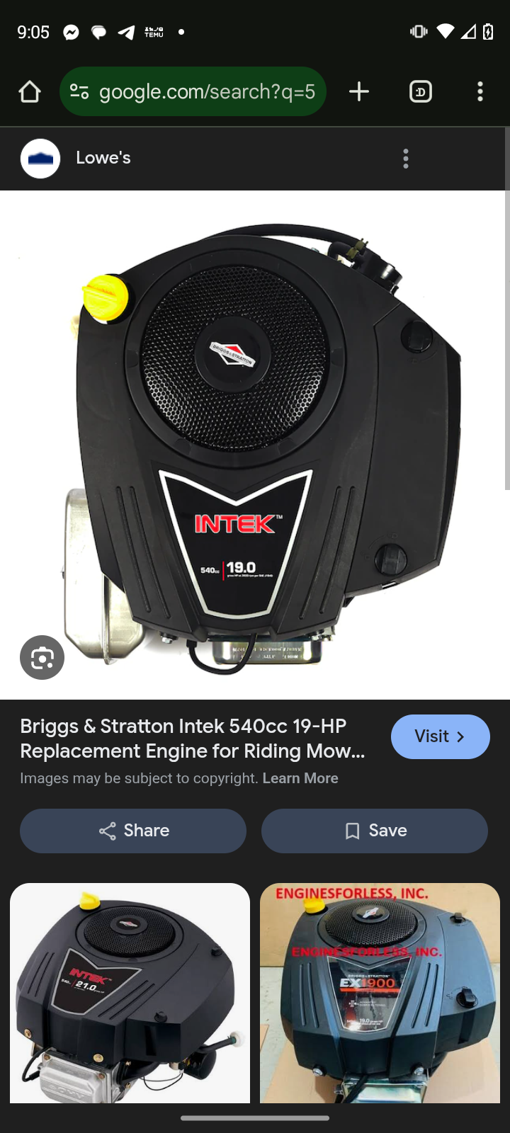 Photo of Briggs Stratton 540cc 20hp 