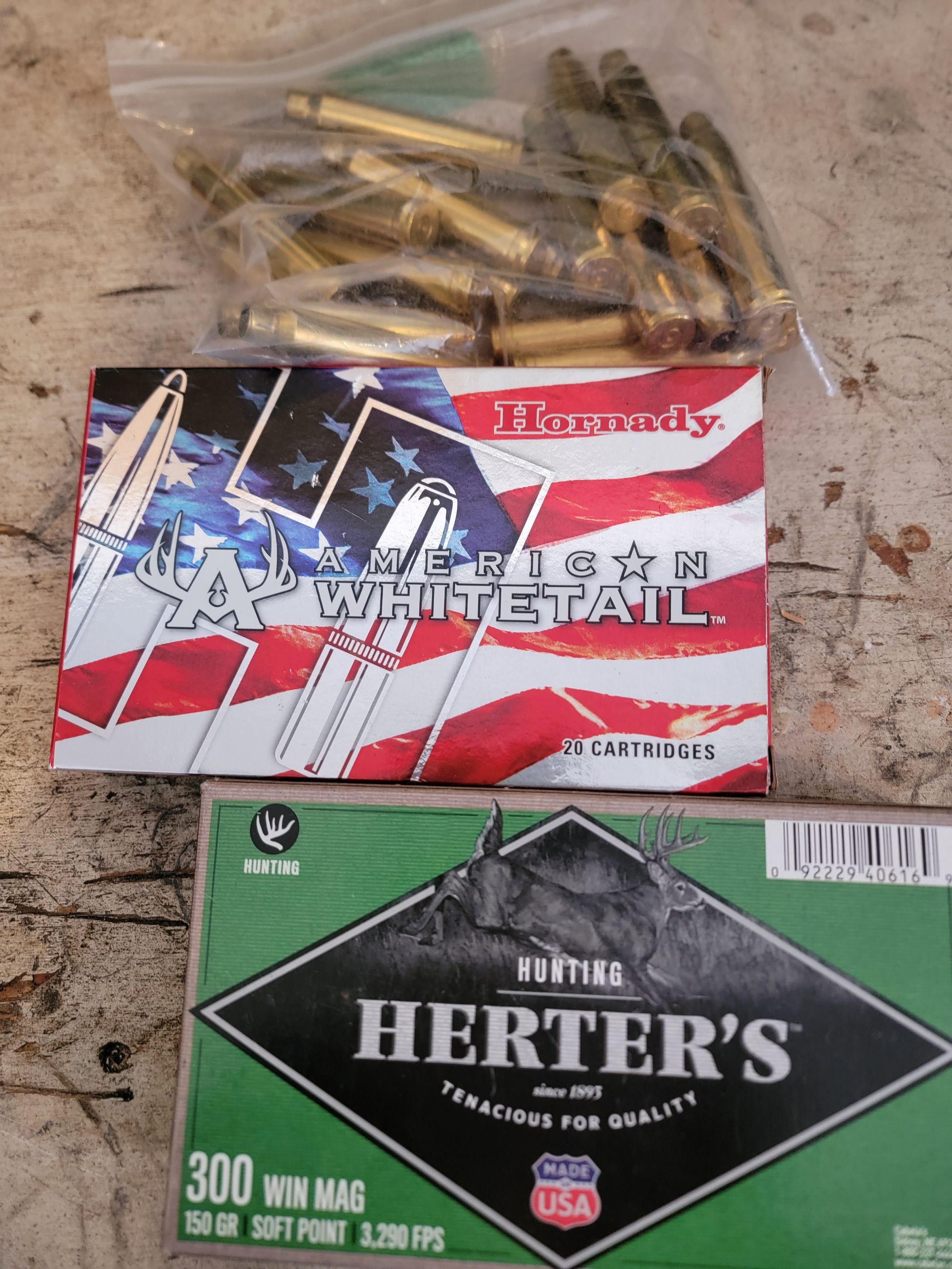 Photo of Once fired 300 Win mag mixed head stamp brass