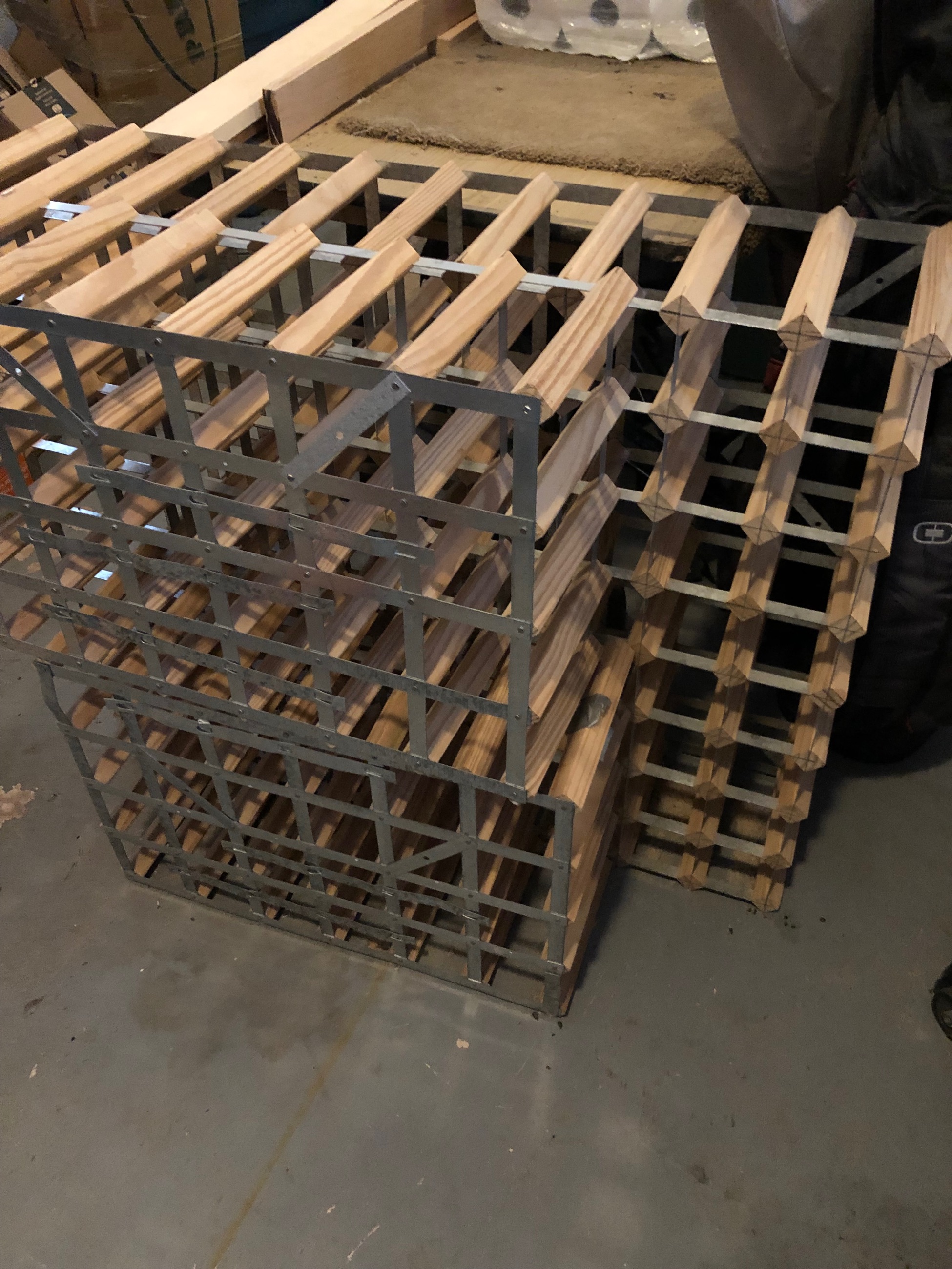 Photo of Wooden/metal wine storage racks