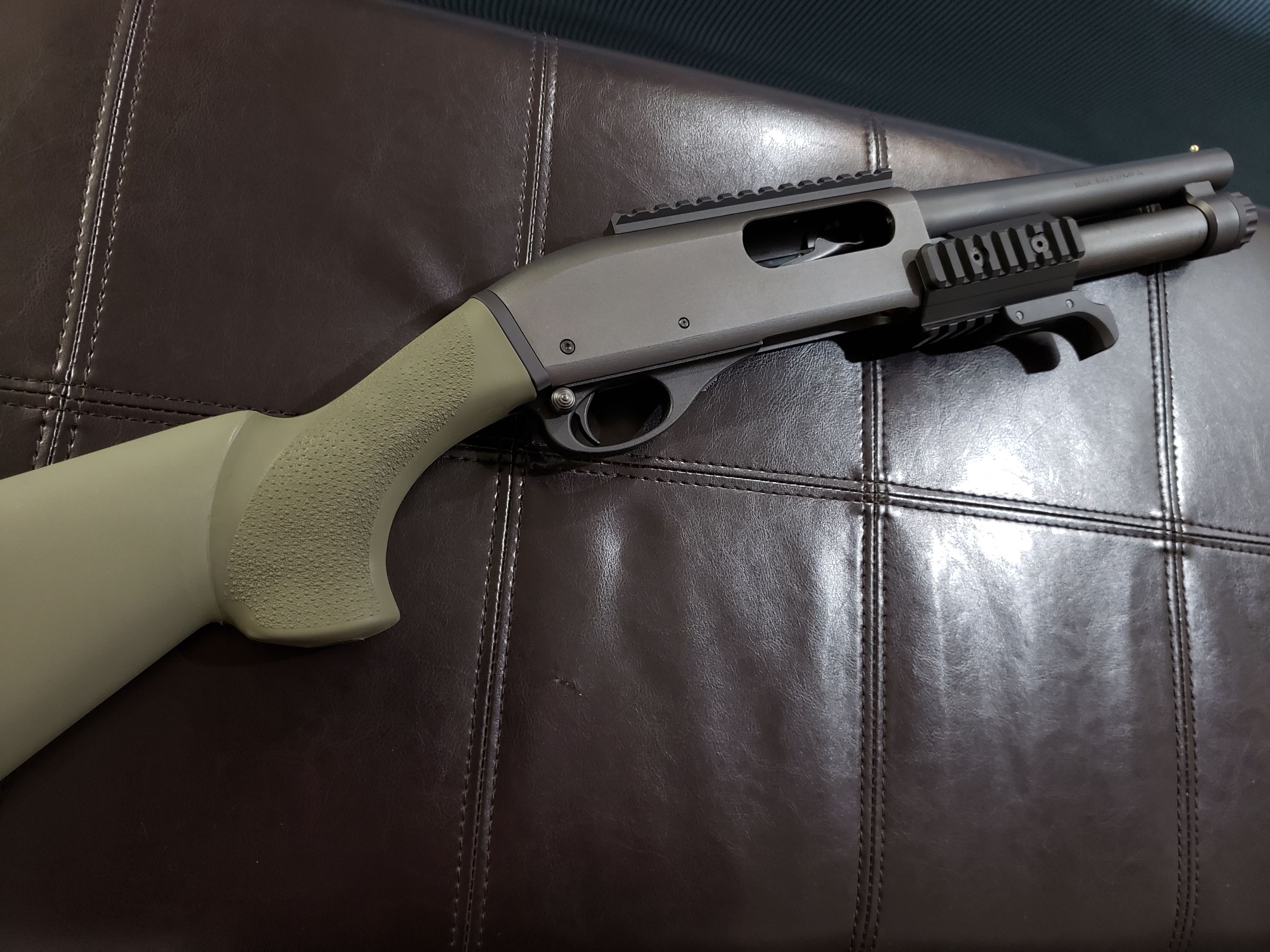 Photo of *Brand New* Dlask Arms (Remington 870) 'Shorty' 8.5" Pump-Action Shotgun (OD Green) *Non-Restricted*