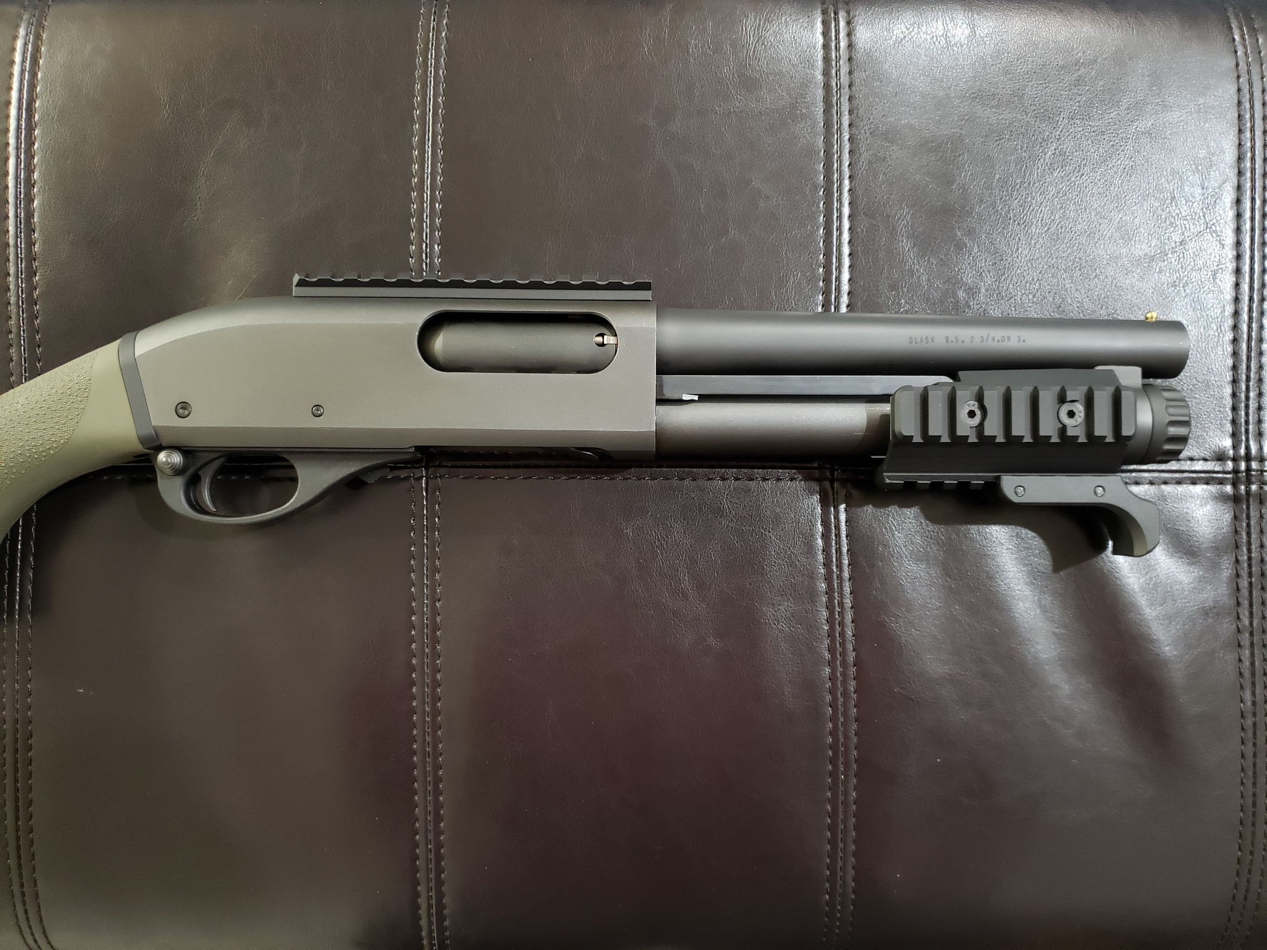 Photo of *Brand New* Dlask Arms (Remington 870) 'Shorty' 8.5" Pump-Action Shotgun (OD Green) *Non-Restricted*