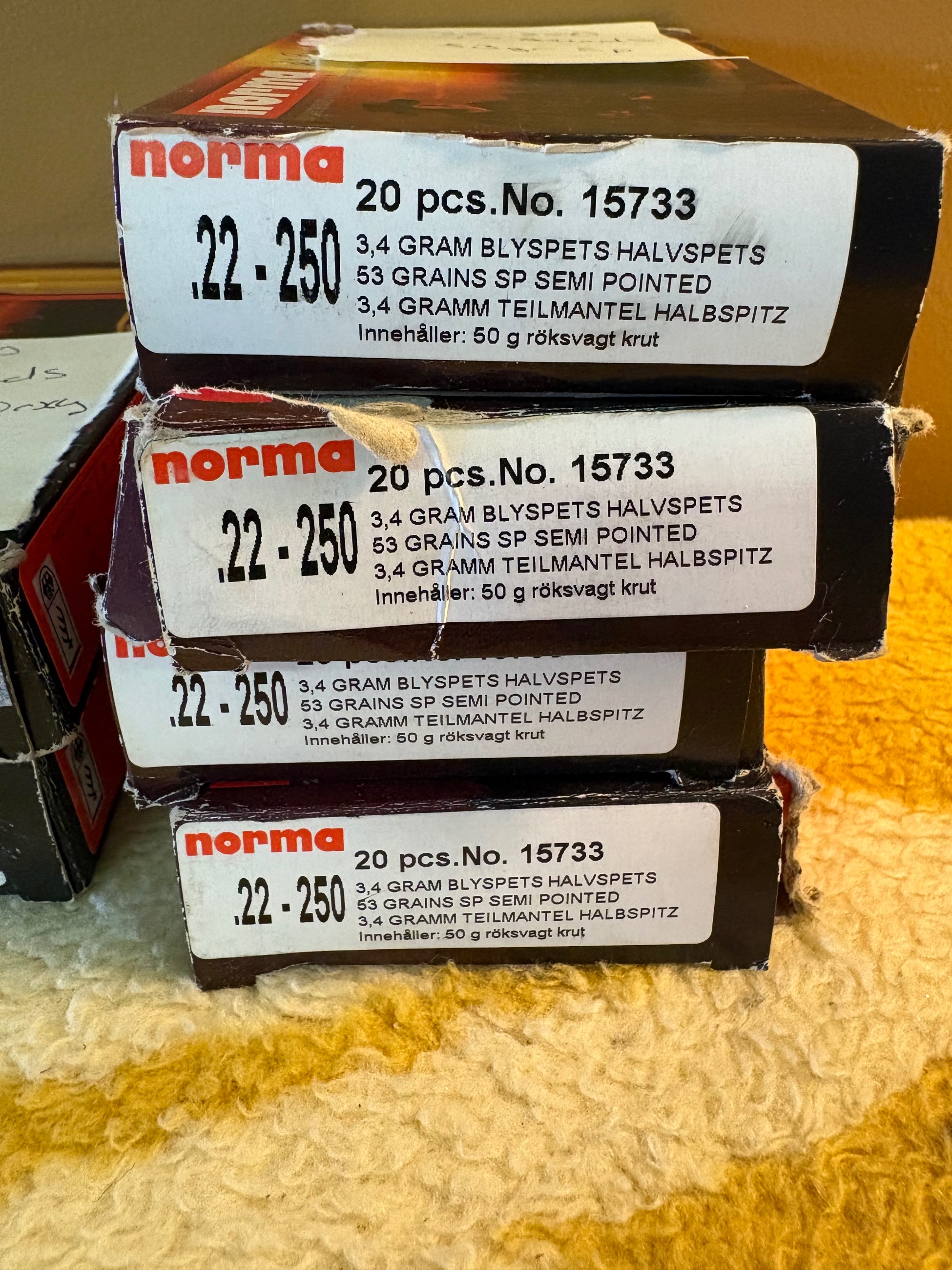 Photo of 22-250 Norma bullets 55 and 53 gr bullets 