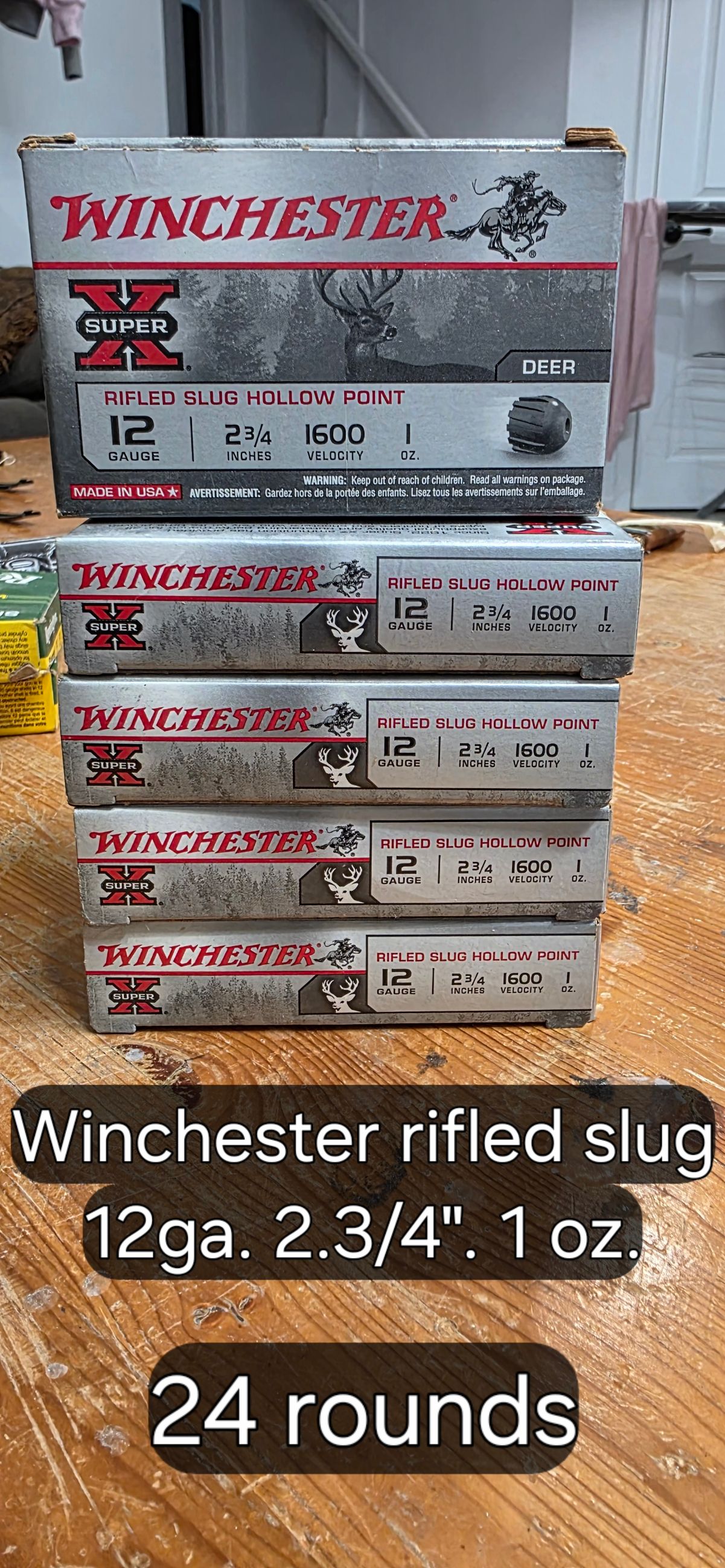 Photo of Winchester super X ruffled slug 12ga. 2 3/4. 1 oz.