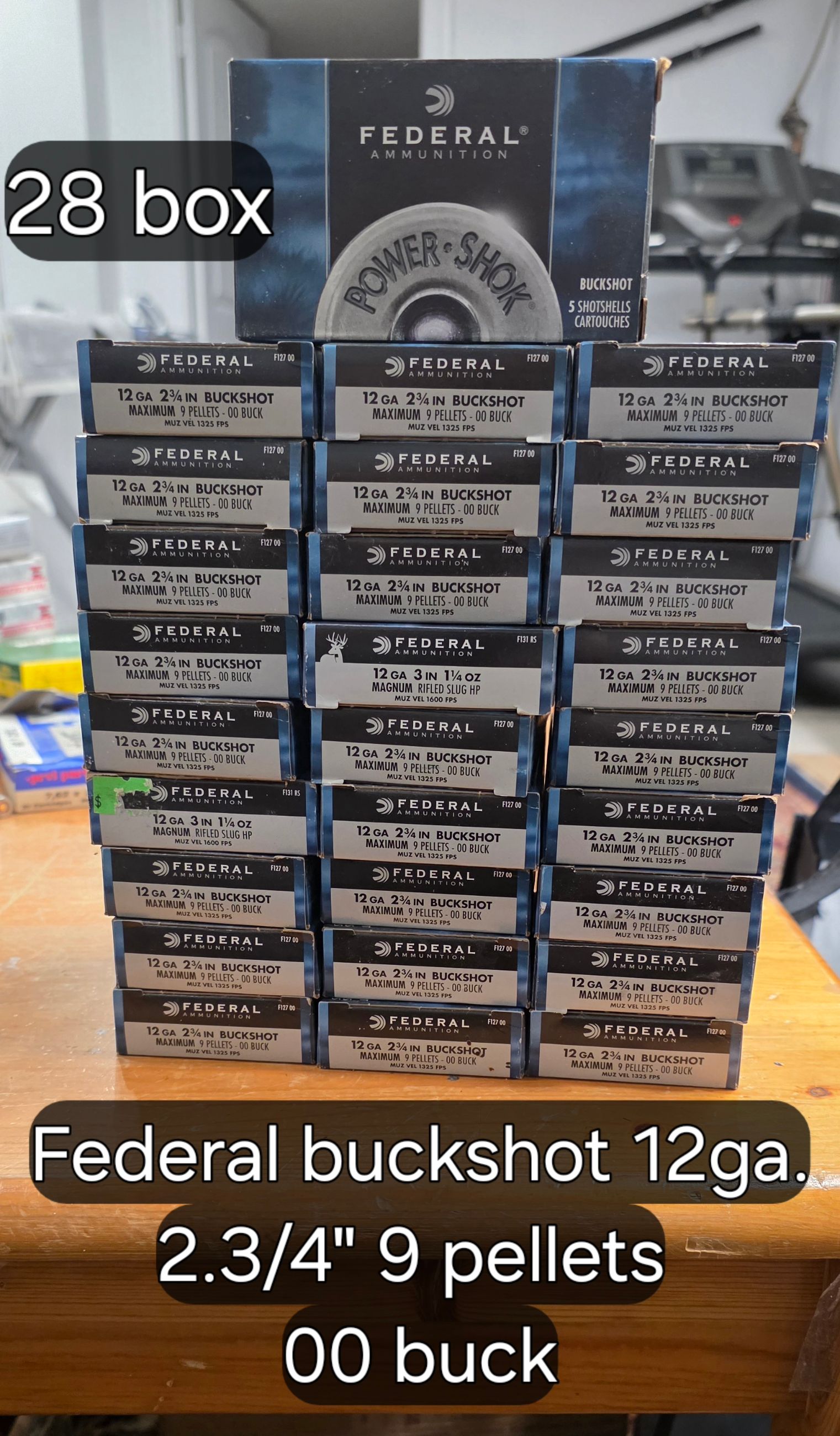 Photo of Federal power shock buckshot 12ga. 2-3/4" #00. 9 pellets