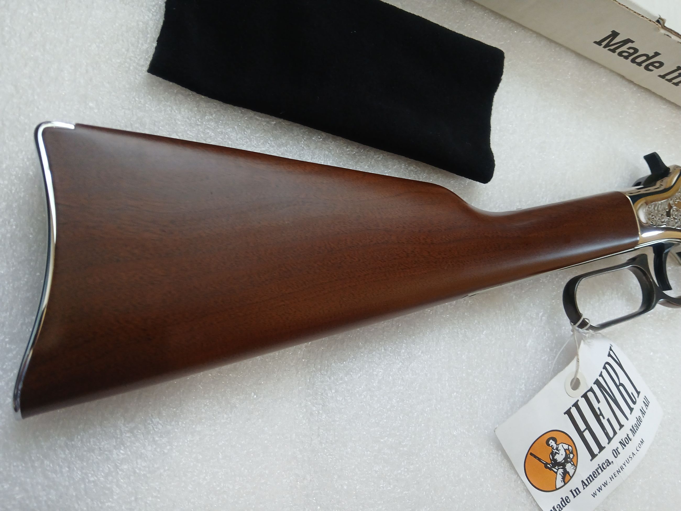 Photo of Henry Second Amendment Tribute Edition 22 S/L/LR 20″ Engraved 24k Gold