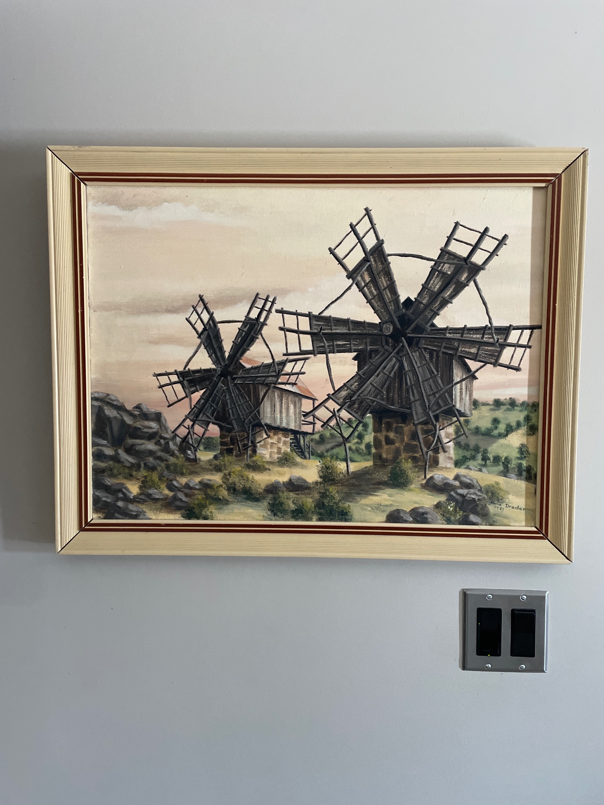 Photo of Hand painted Windmill oil painting  
