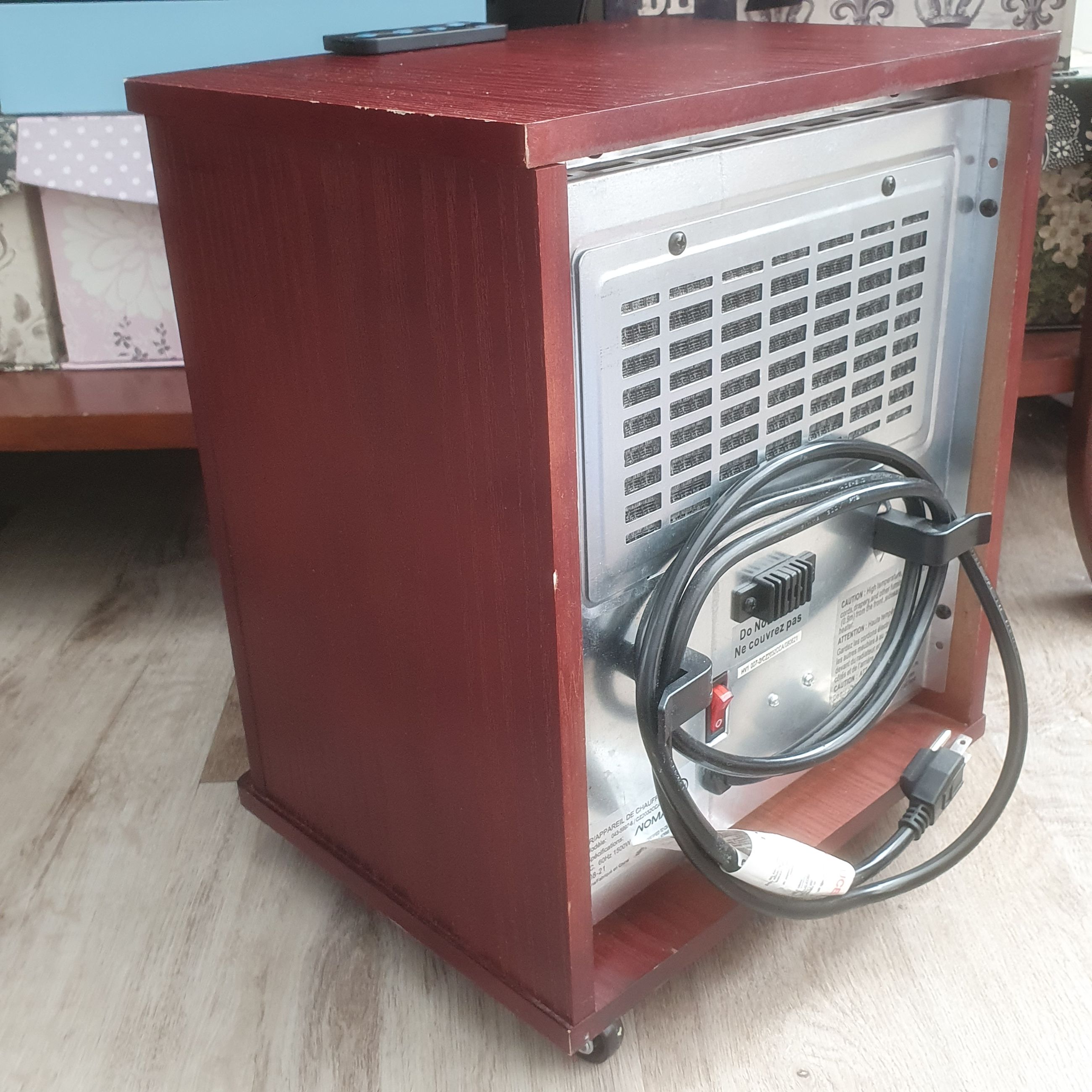 Photo of NOMA Wood Cabinet Infrared Space Heater with Remote and Thermostat, 1500W