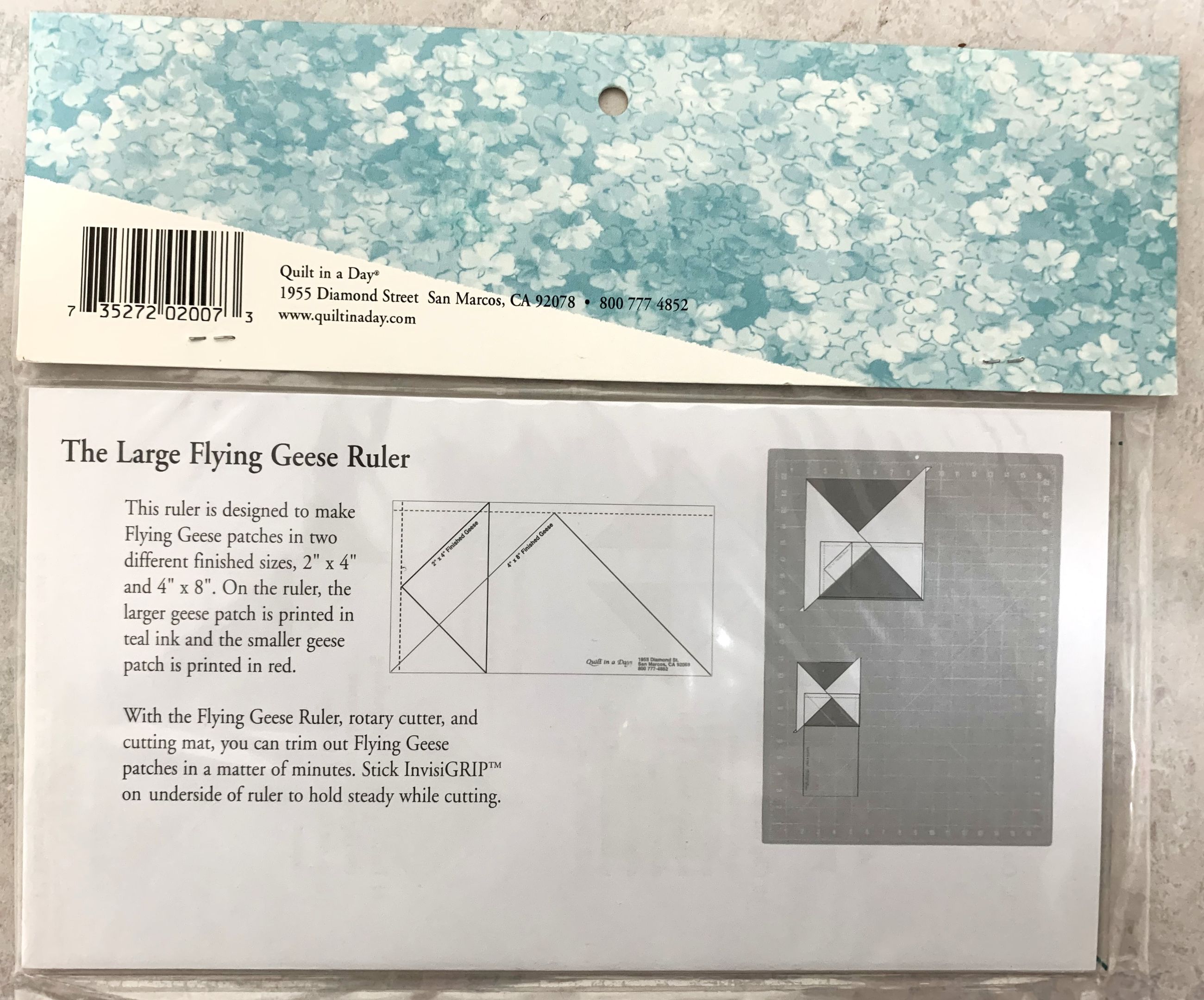 Photo of LARGE FLYING GEESE RULER - "QUILT IN A DAY" from Eleanor Burns