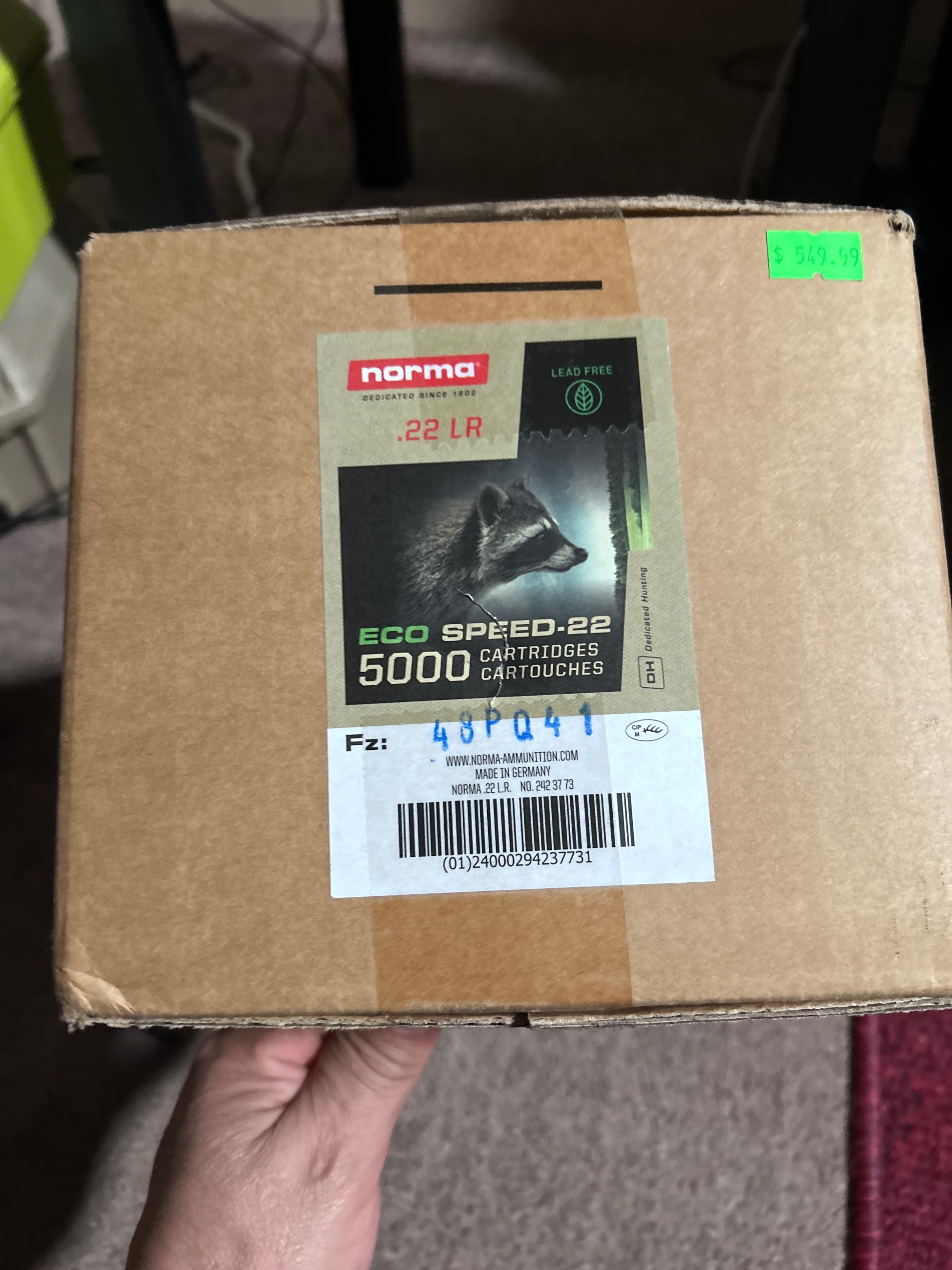 Photo of 5000 round case Norma Eco-Speed 22LR