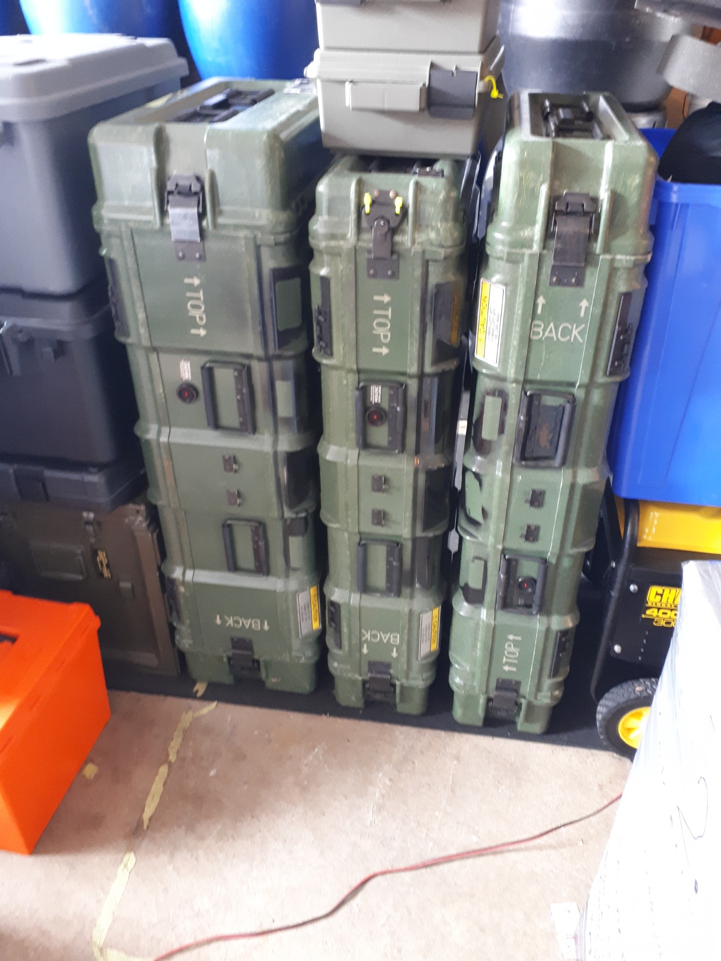 Photo of 4 large storage containers firbeglass 4 feet tall good for firearms storage maybe water tight never tested