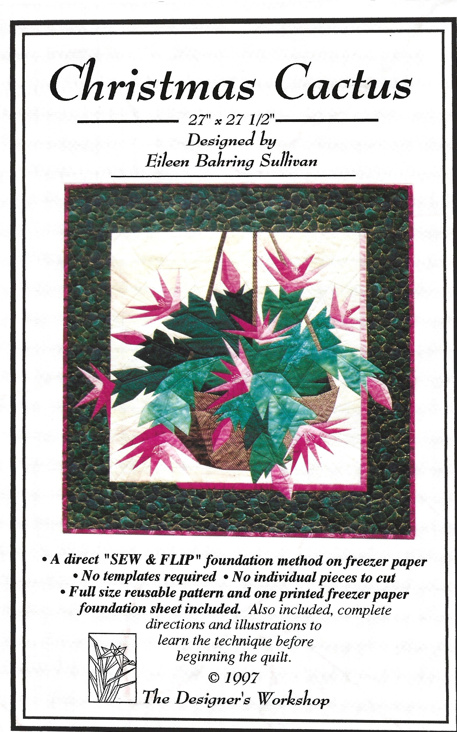 Photo of CHRISTMAS CACTUS QUILT PATTERN by EILEEN BAHRING SULLIVAN