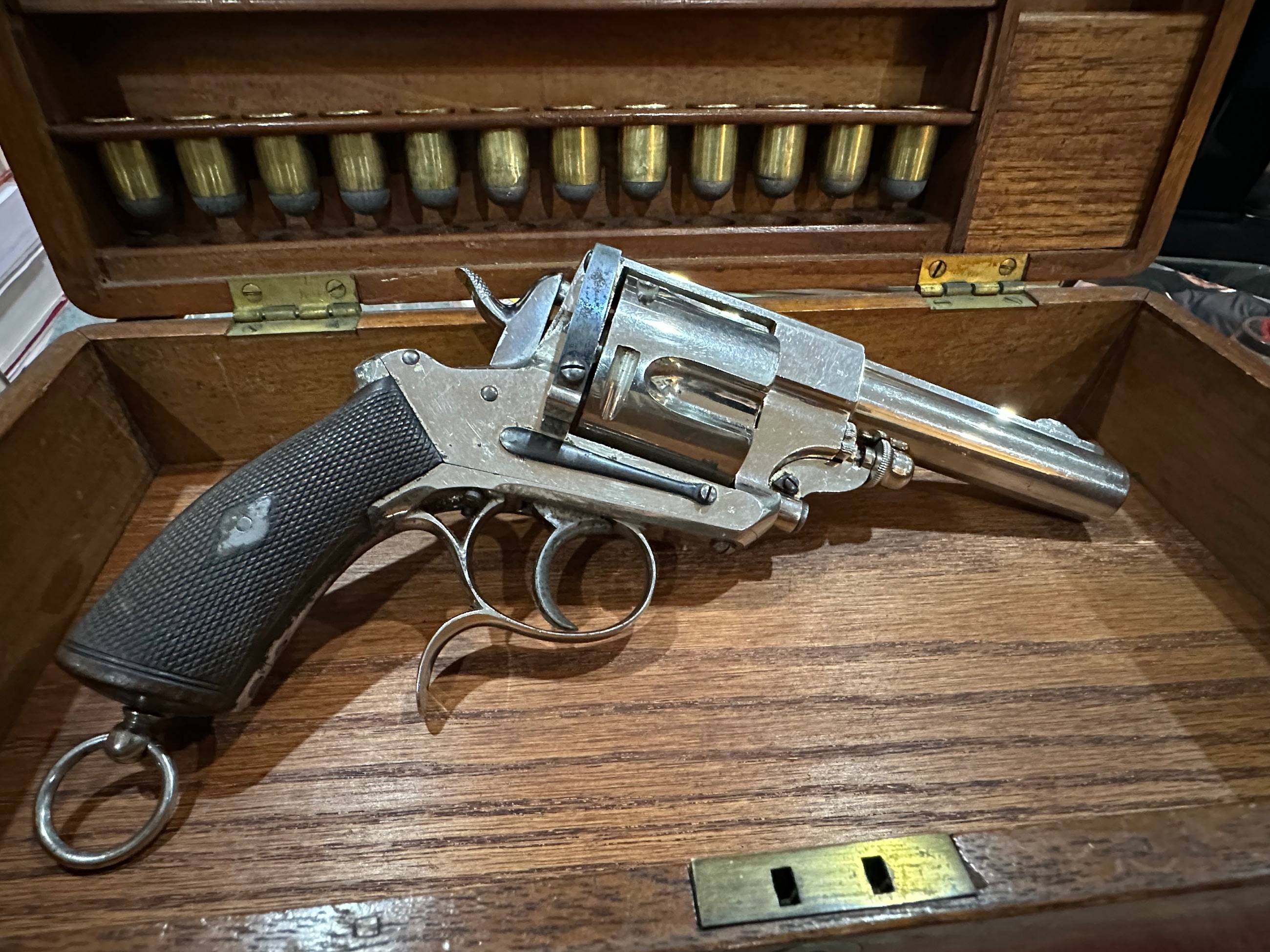 Photo of Antique Francotte Victorian-era large-bore British revolver .577