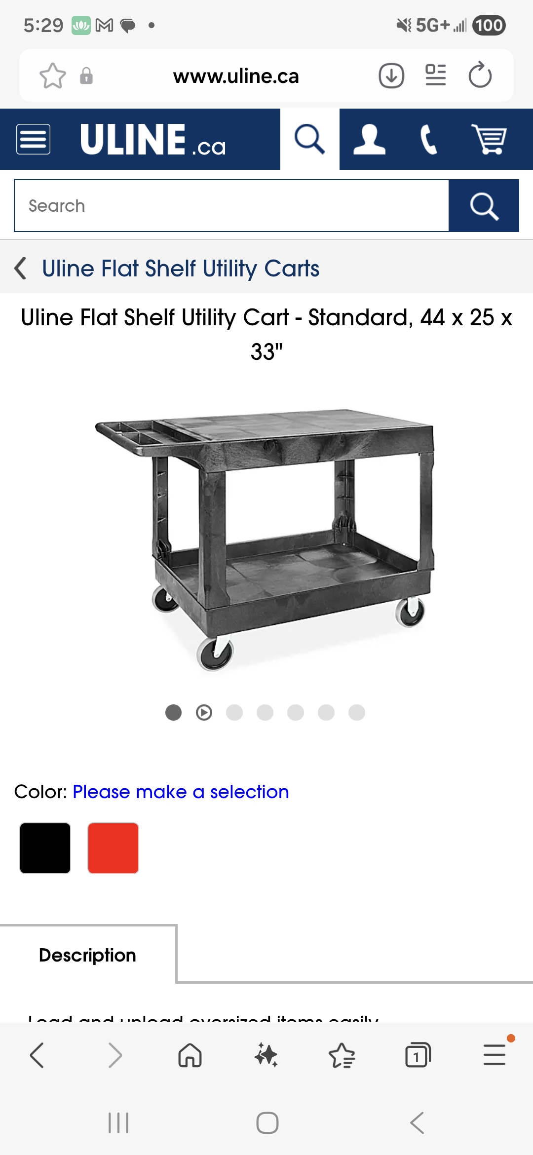 Photo of Uline push cart 