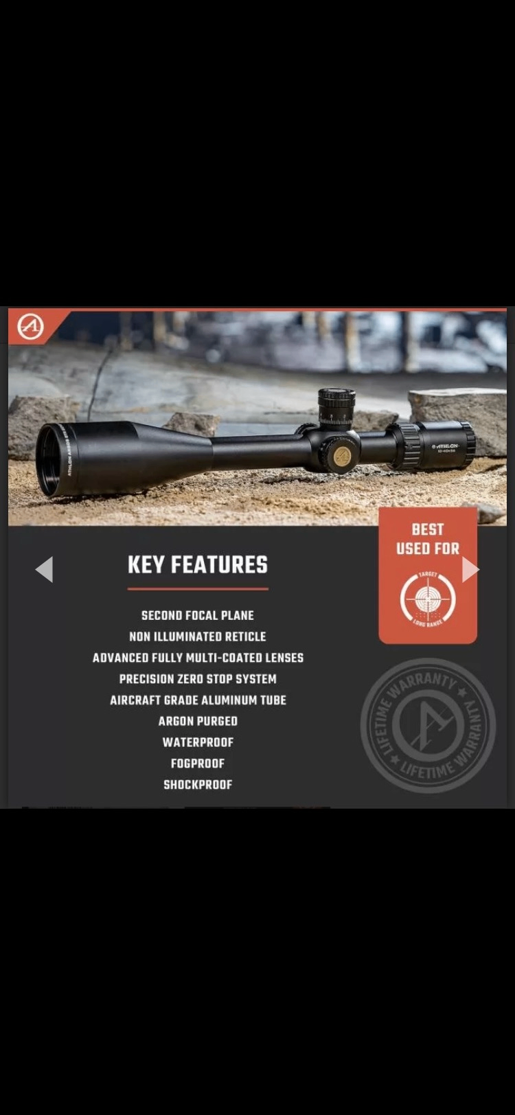 Photo of Athlon Btr 10 - 40 X 56mm Scope 