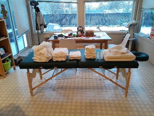 Photo of Portable Prairie Massage Table and accessories by Massage Therapy Supply
