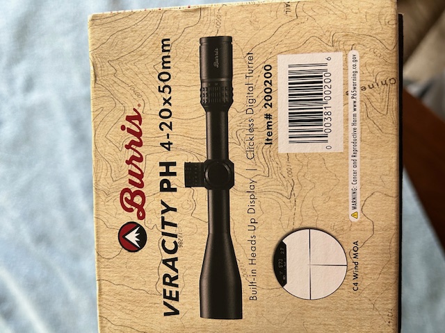 Photo of Burris Veracity PH 4-20x50 FFP Riflescope, Wind MOA