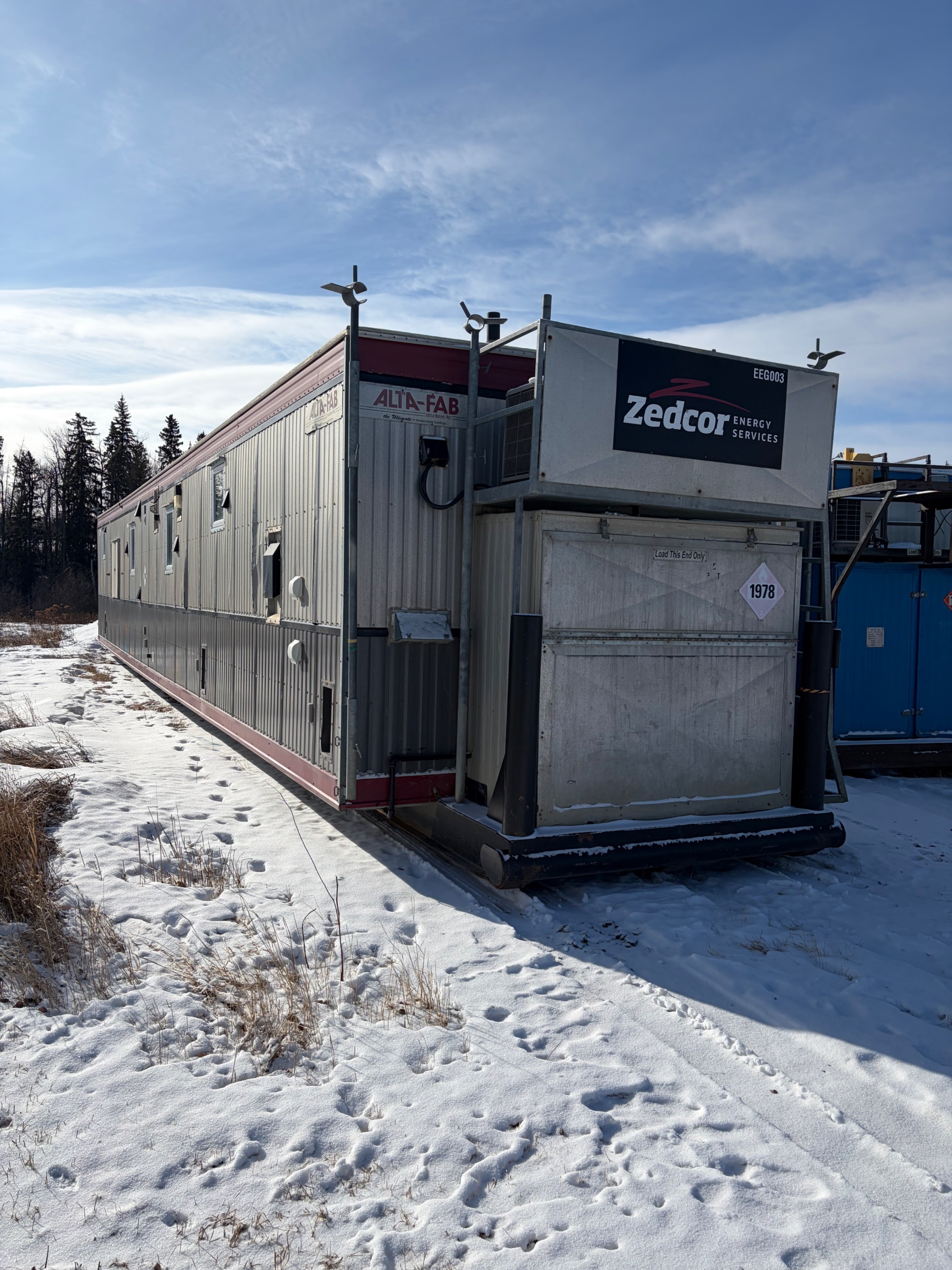 Photo of Skid shack wellsite ATCO camps