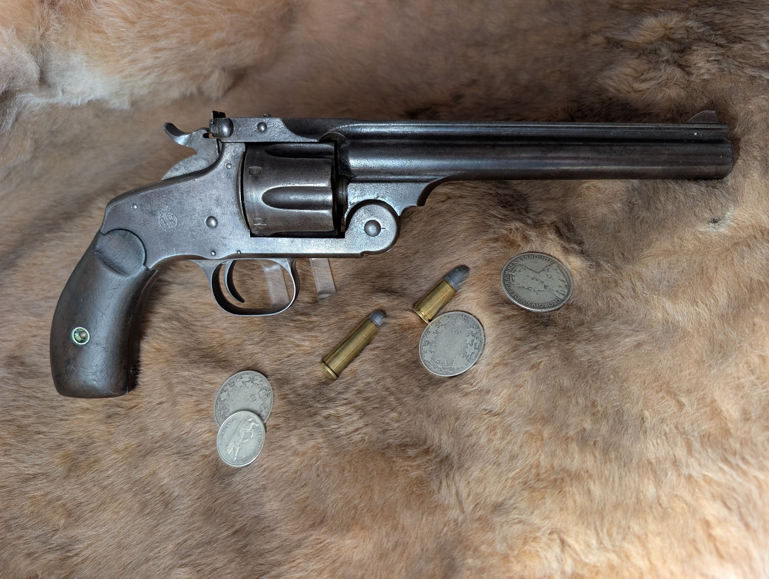 Photo of ANTIQUE (no PAL) .38 Special / .38 Smith & Wesson Model 3 Target Revolver in .38-44 (38/44 S&W) with New Model 3 .44 Russian Frame 1/1413 ever made