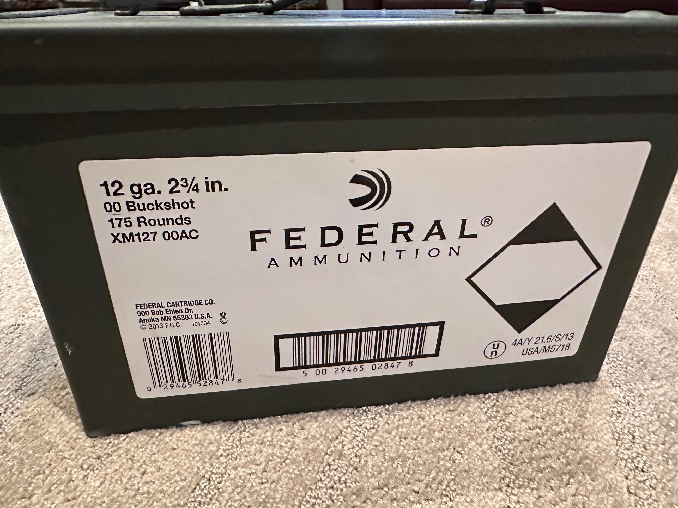 Photo of Ammo Can Federal 00 Buckshot  175 Rounds 