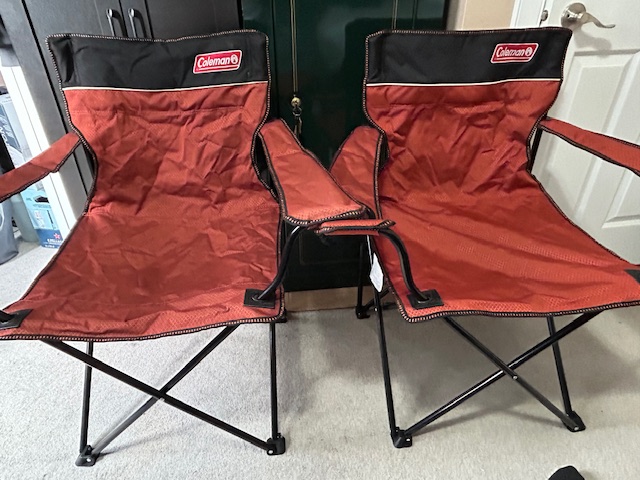 Photo of 2 Large Folding Chairs for Camping, Fishing, Hunting, Cup Holder