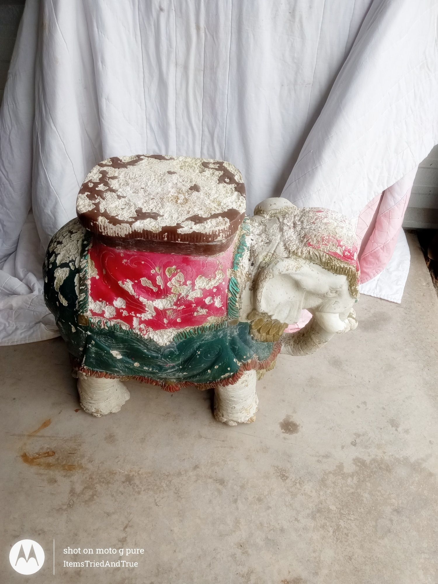 Photo of Vintage Hand‑Painted Elephant Statue – Ornate Decor Piece