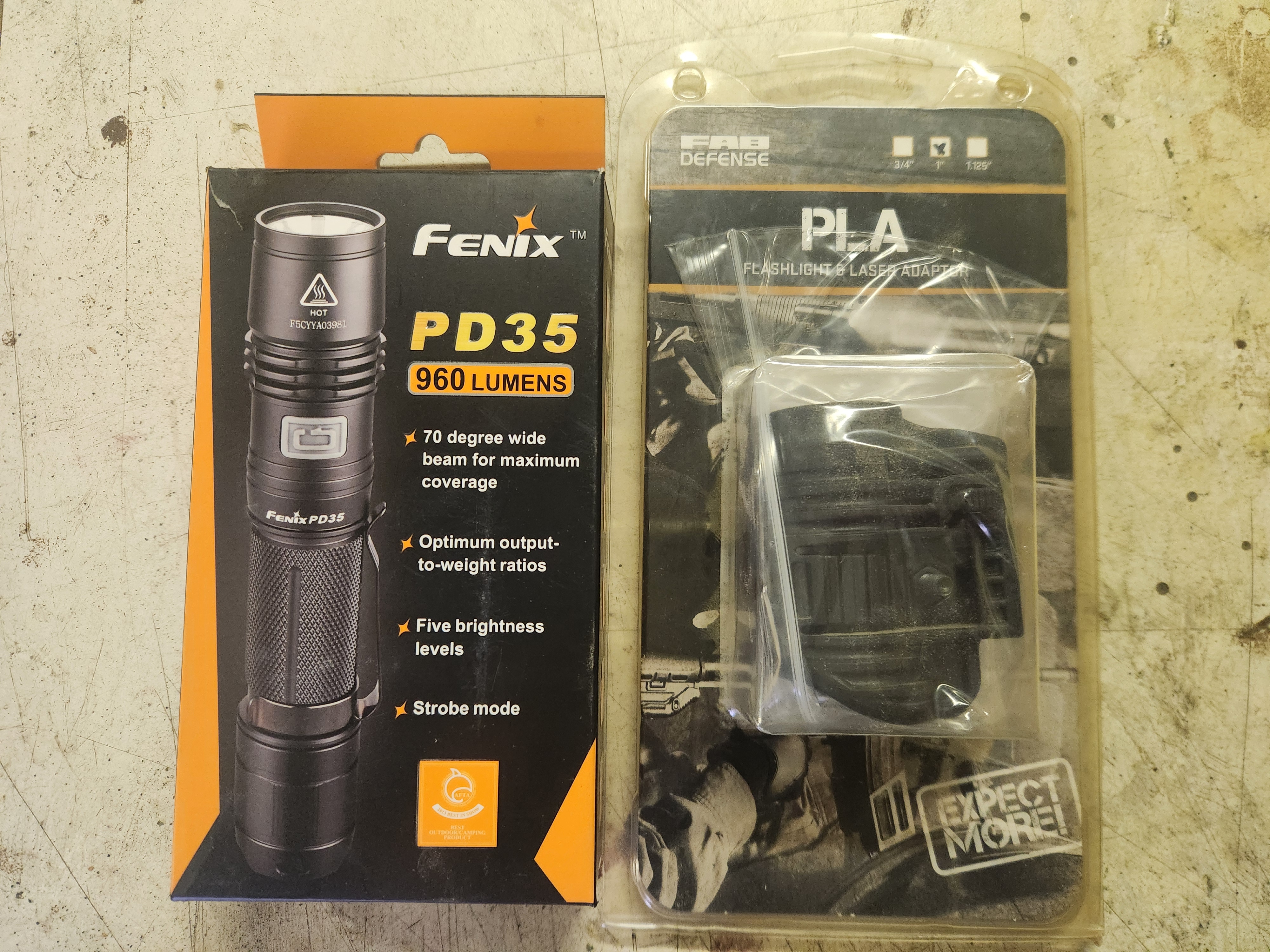 Photo of Fenix PD35 960 Lumens w PLA Flashlight and Laser Adapter