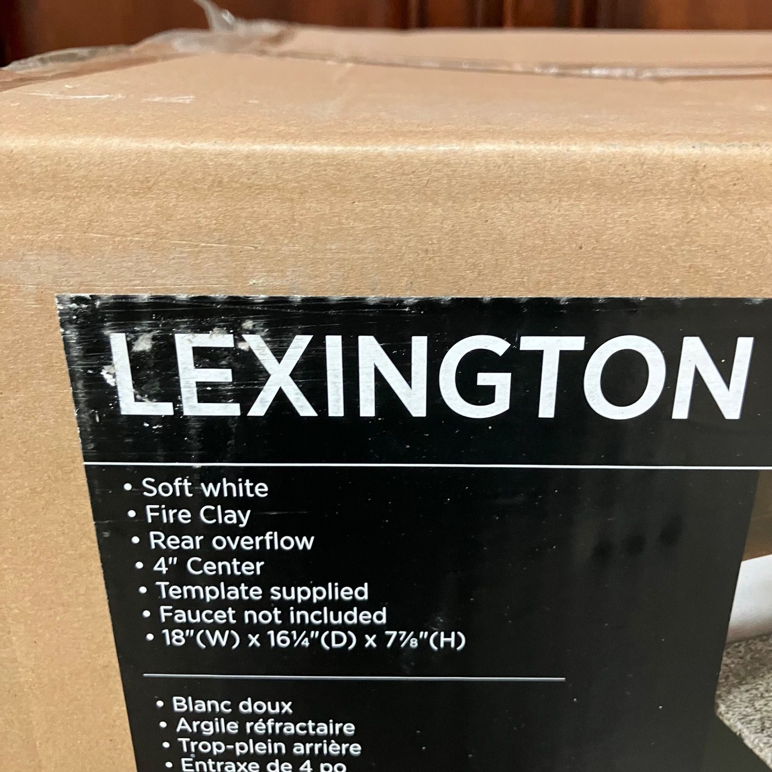 Photo of NEW Lexington Foremost Sink 13-0073-4W White 18" x 16" Rectangular