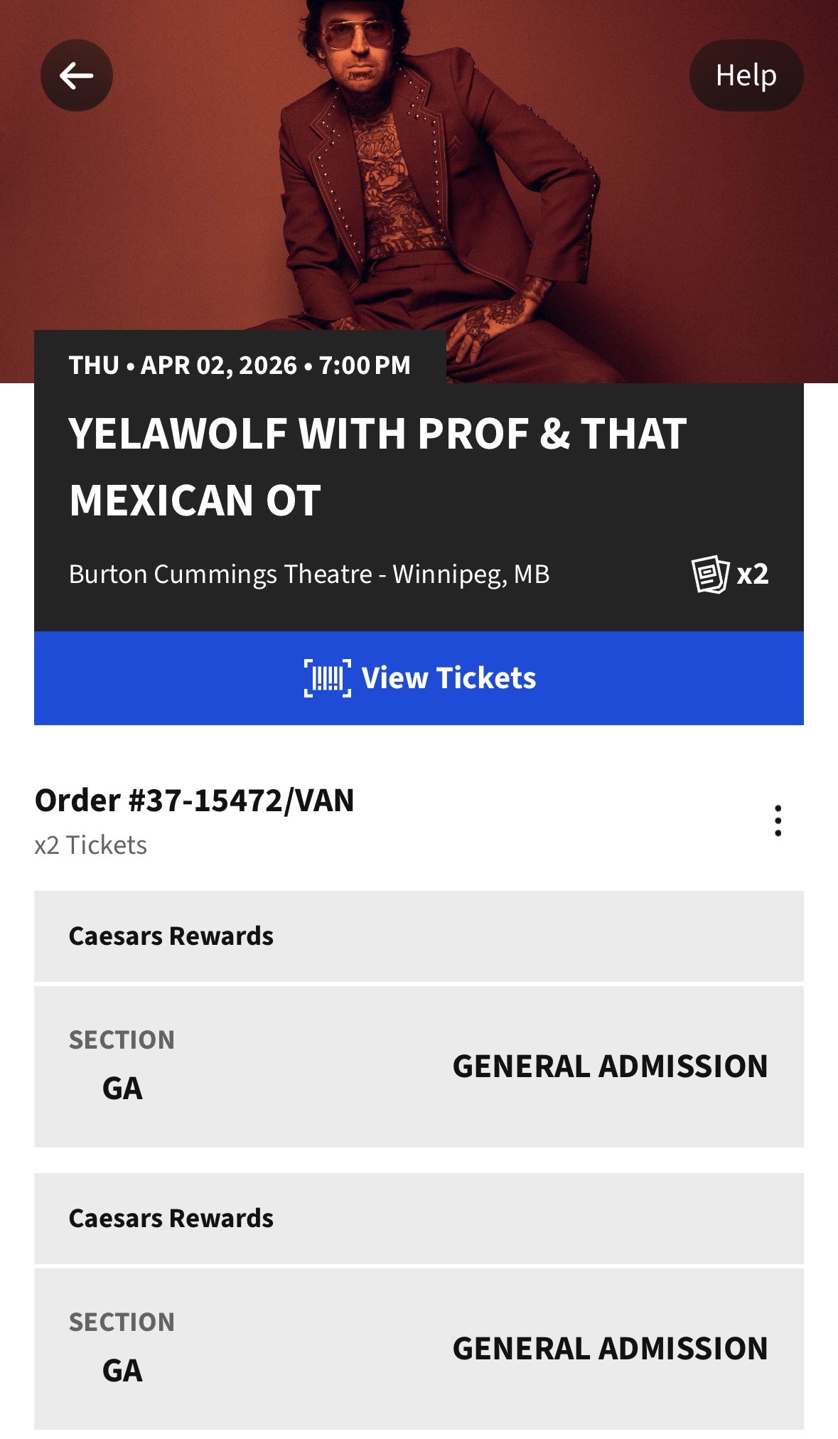 Photo of 2 Floor Tickets to Yelawolf