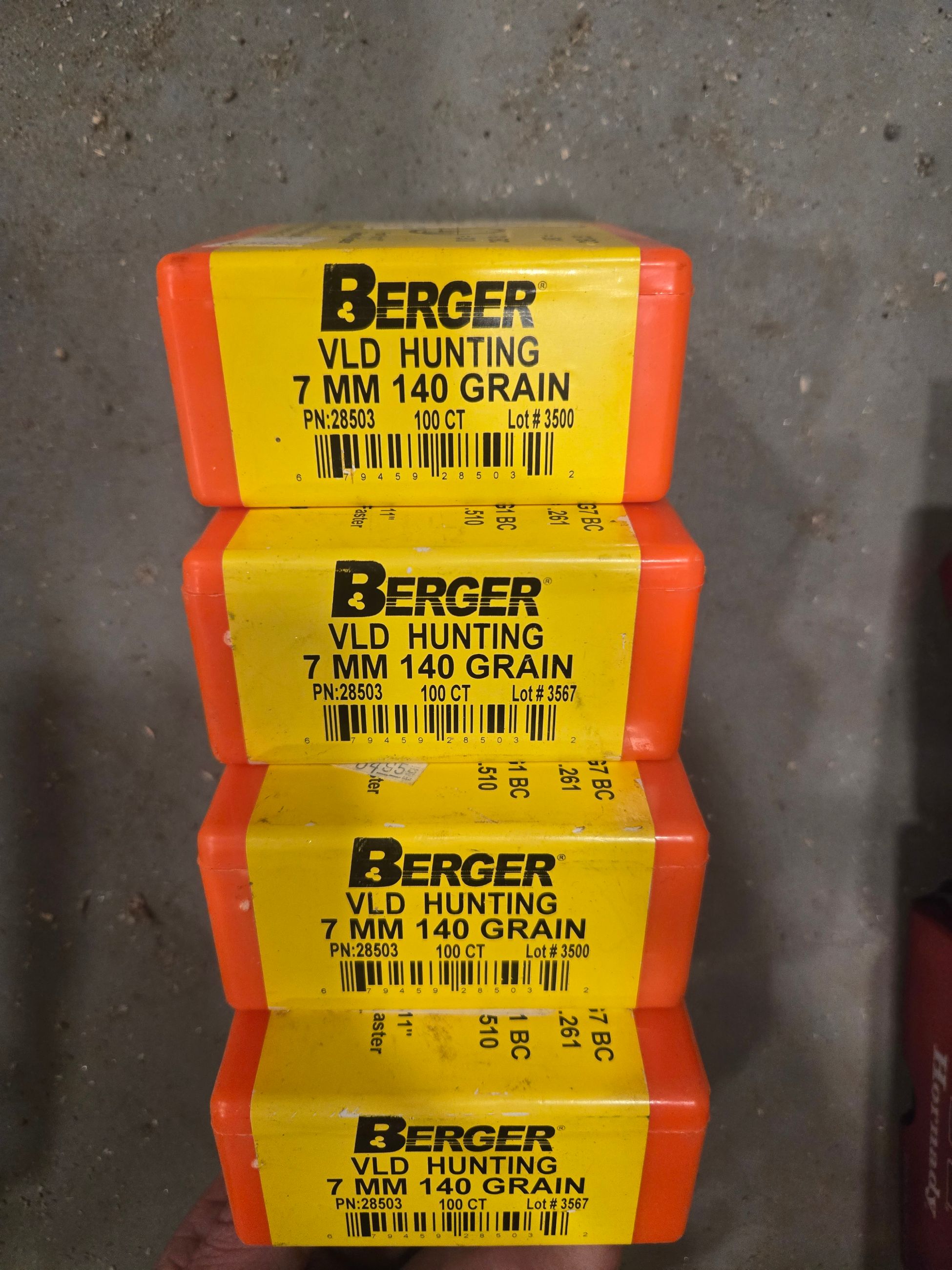 Photo of Berger 7mm bullets
